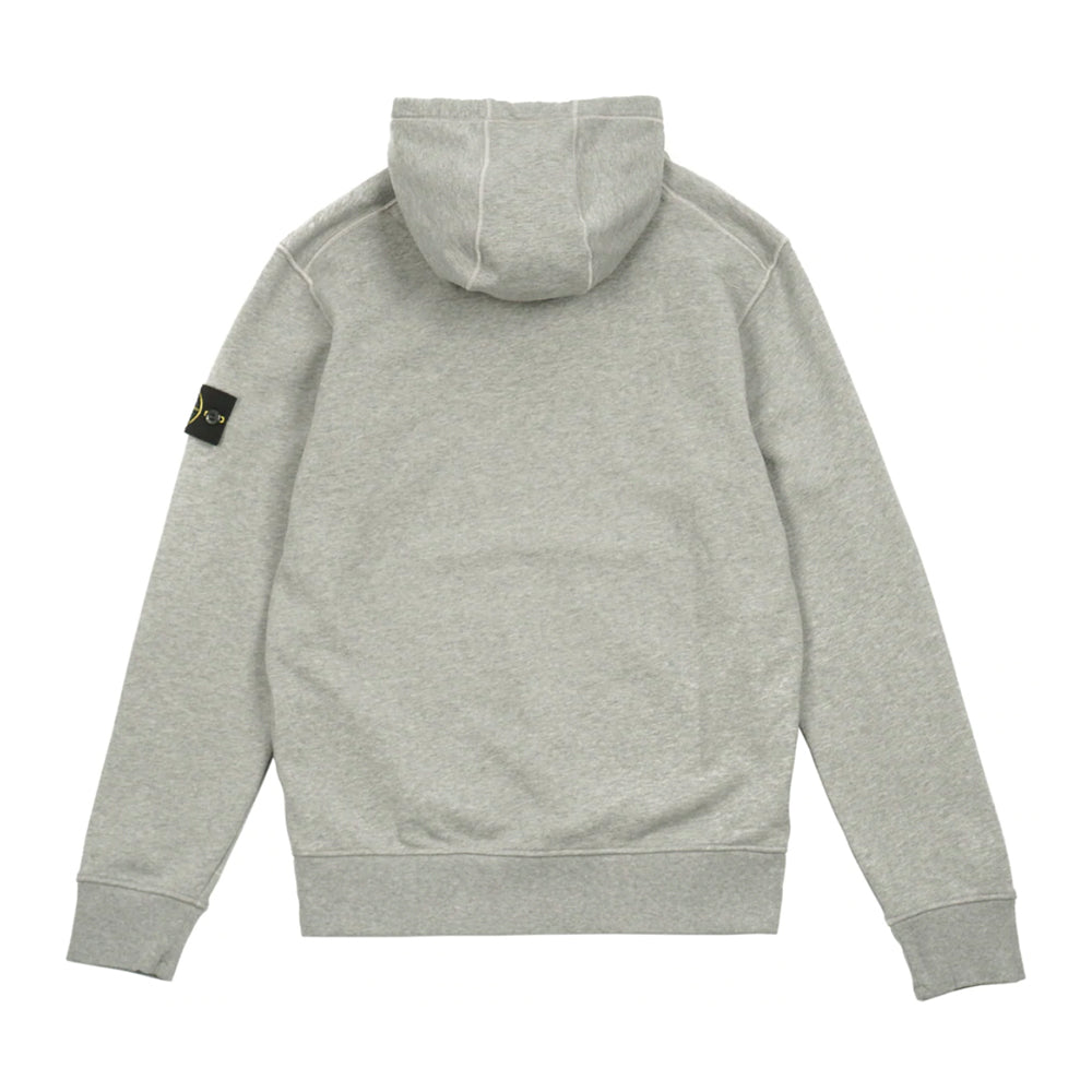 Stone Island Cotton Fleece Hooded Sweatshirt Dust Melange-PLUS