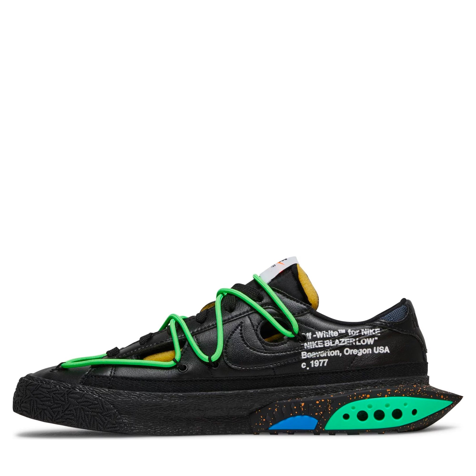 Nike Blazer Low Off-White Black Electro Green-PLUS