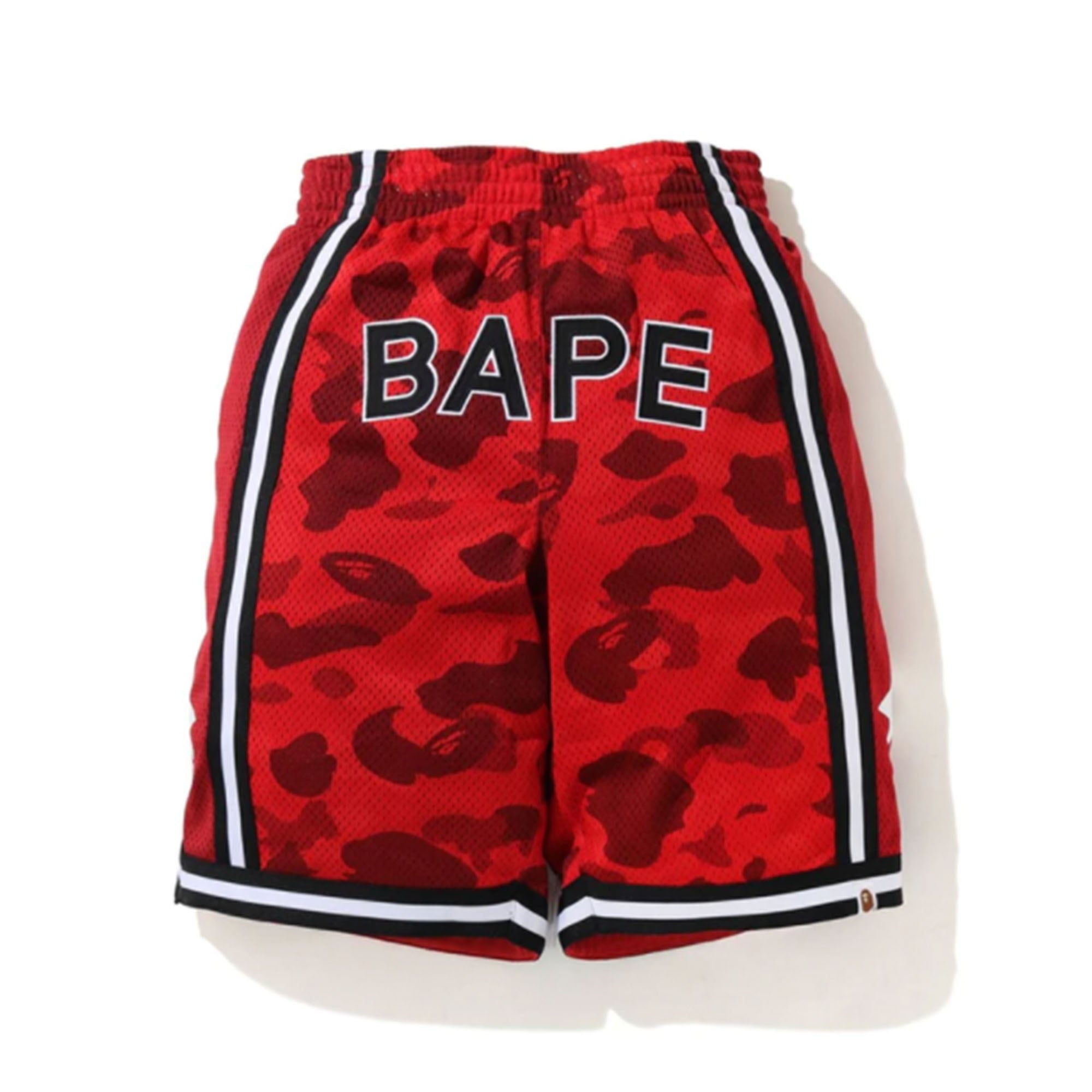 BAPE Color Camo Wide Basketball Shorts Red-PLUS