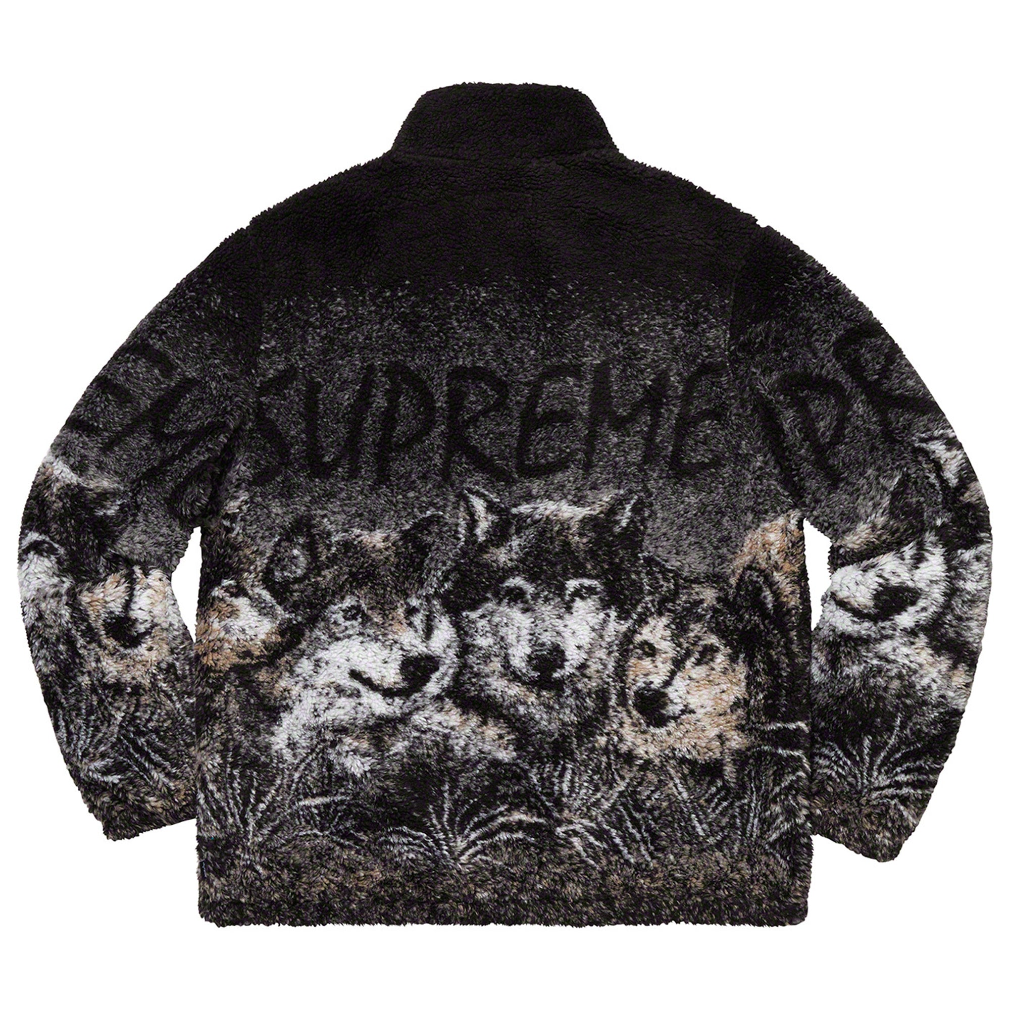 Supreme Wolf Fleece Jacket Black-PLUS