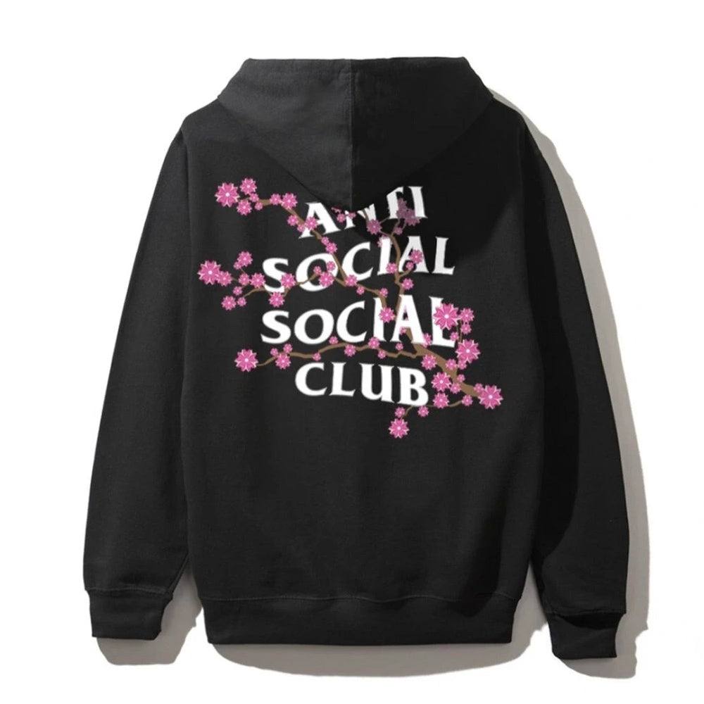 Anti Social Social Club Cherry Blossom Hoodie Black-PLUS