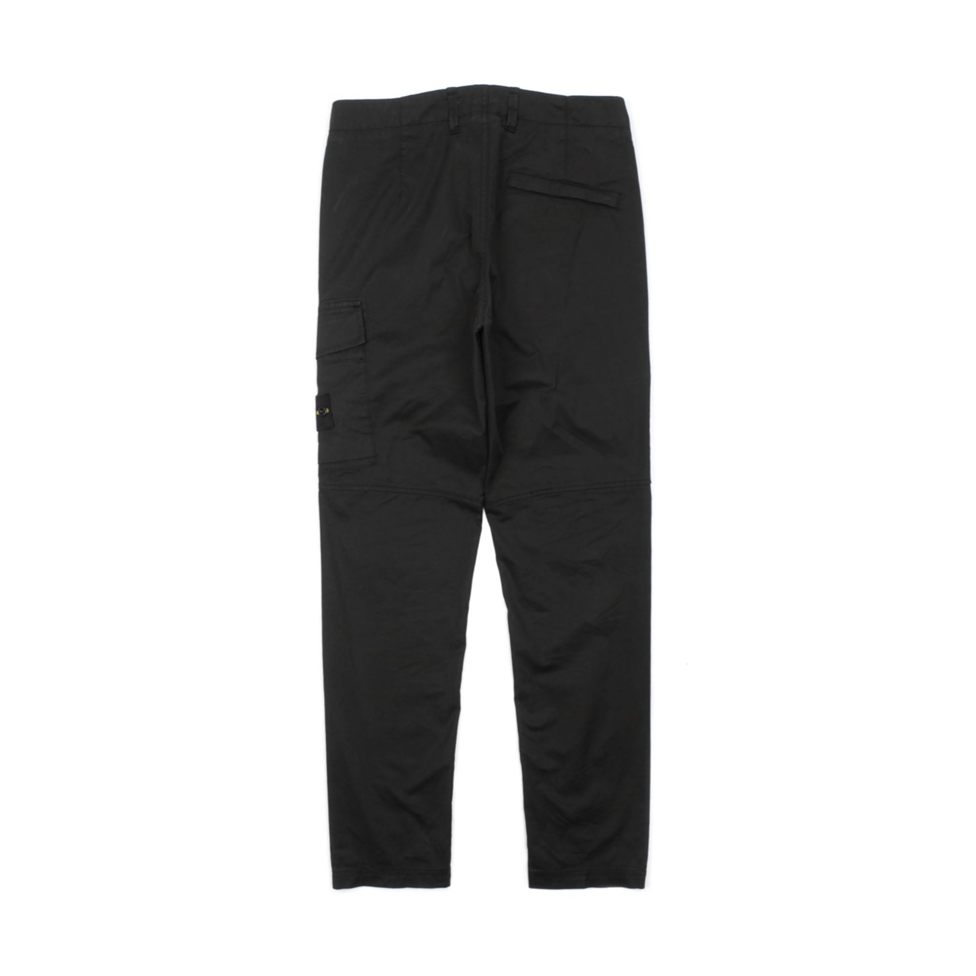 Stone Island Stretch Cotton Gabardine Single Pocket Cargo Pants Black-PLUS