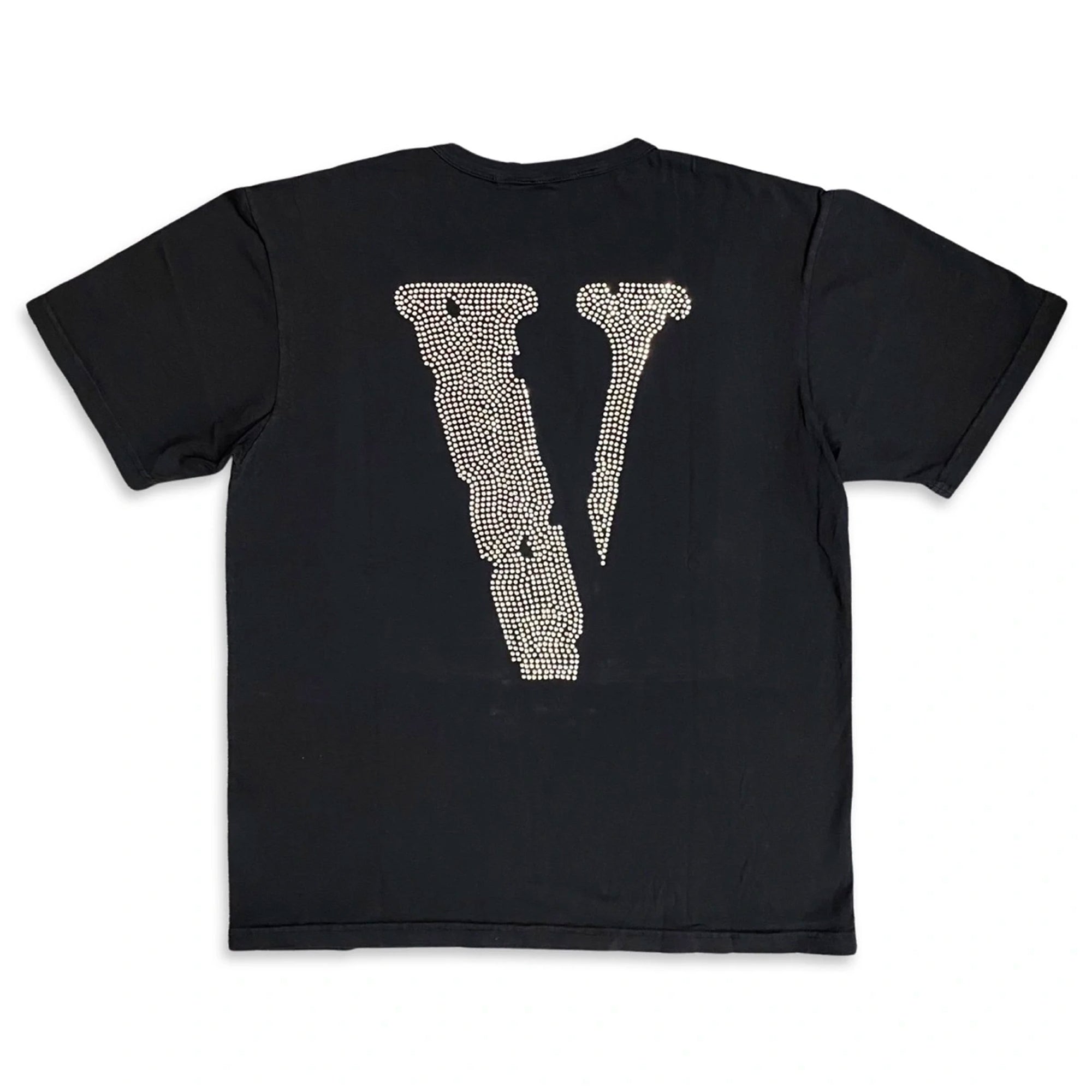 Vlone Rhinestone Staple T-Shirt Black/Red-PLUS