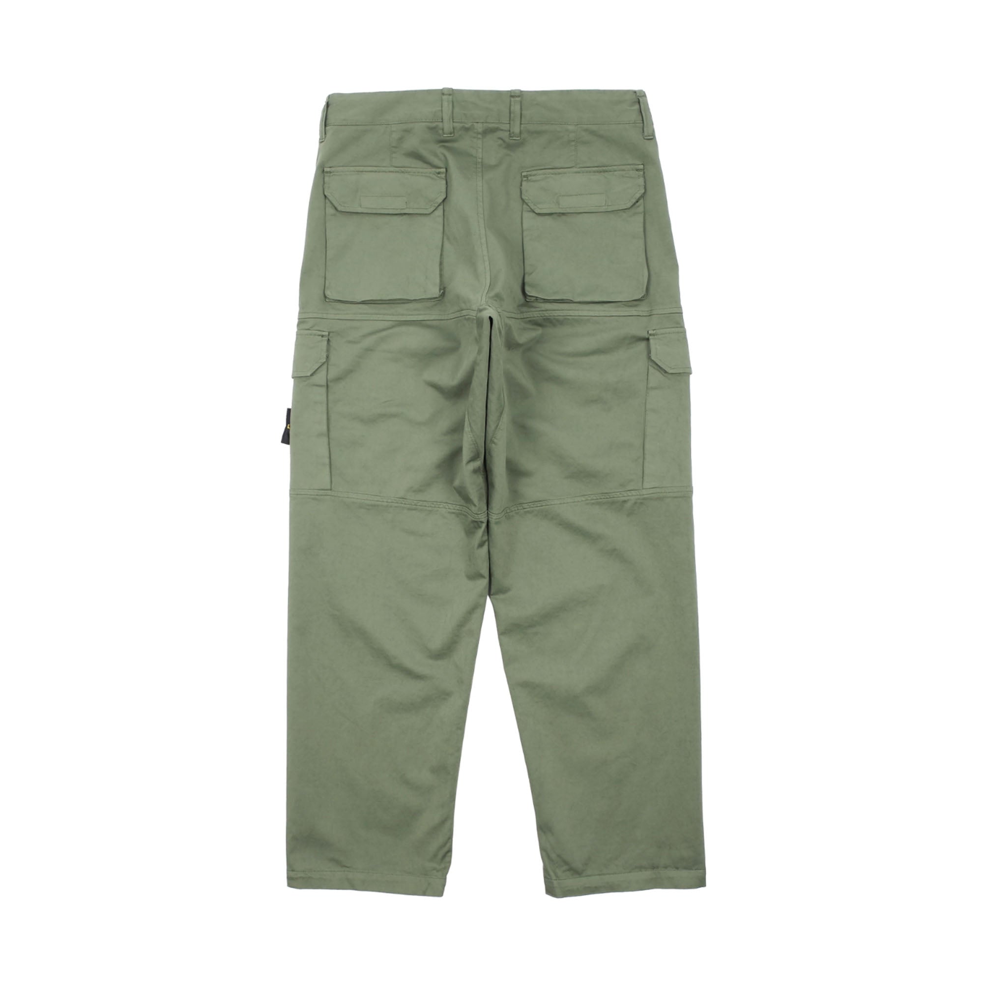 Stone Island Stretch Cotton Wool Satin Cargo Pants Sage Green-PLUS