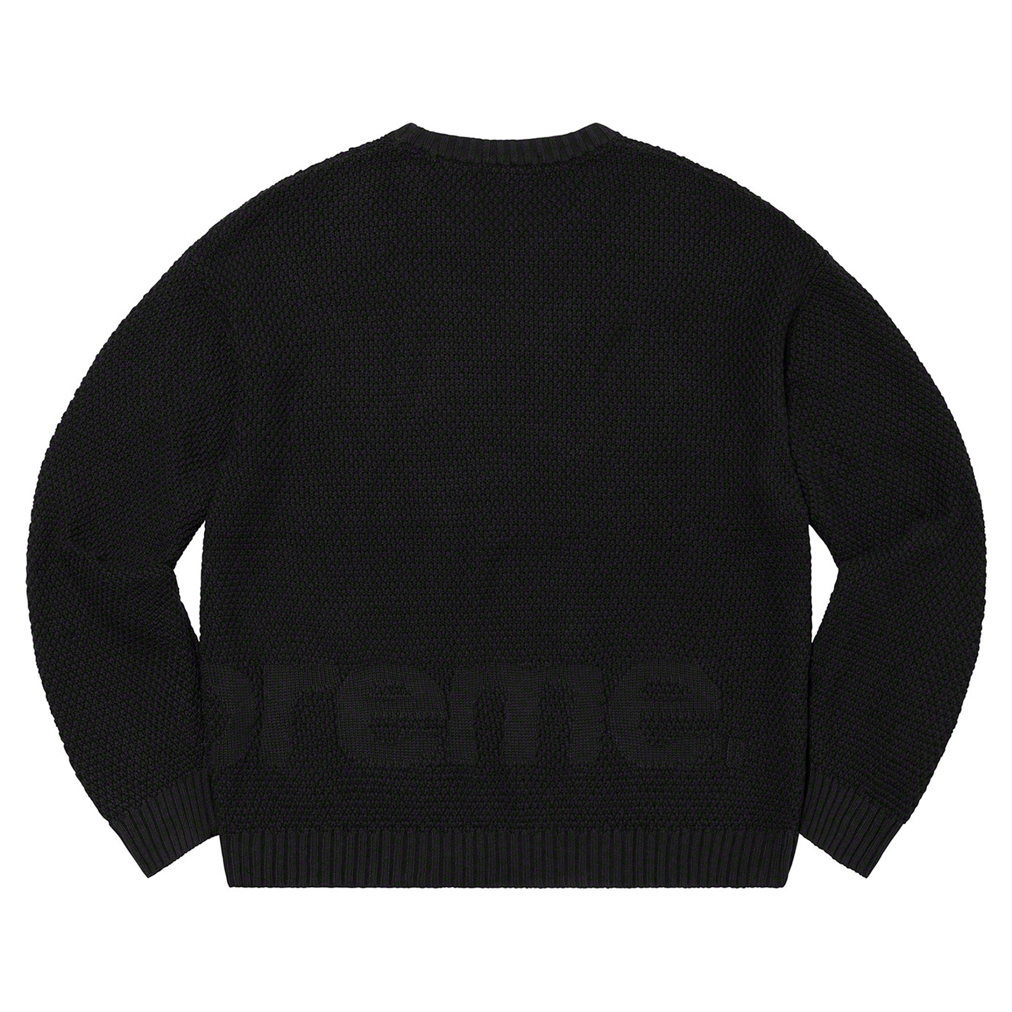 Supreme Textured Small Box Sweater Black-PLUS