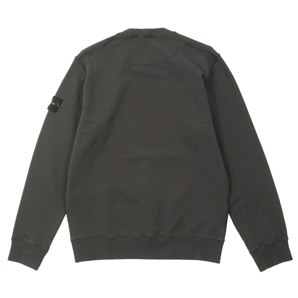 Stone Island Cotton Fleece Crewneck Sweatshirt Charcoal-PLUS