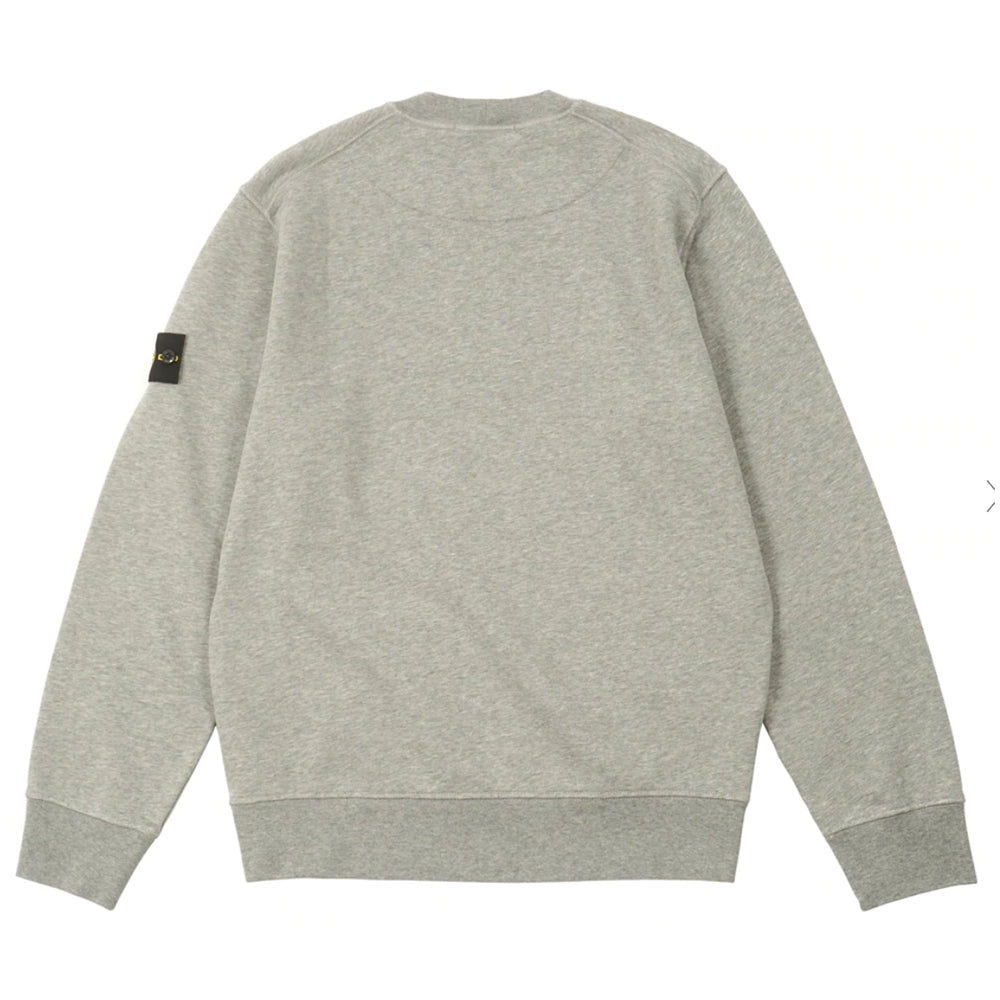 Stone Island Cotton Fleece Crewneck Sweatshirt Dust Melange-PLUS