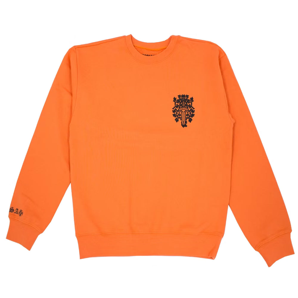Chrome Hearts Vine Dagger Crewneck Sweatshirt Orange/Black-PLUS
