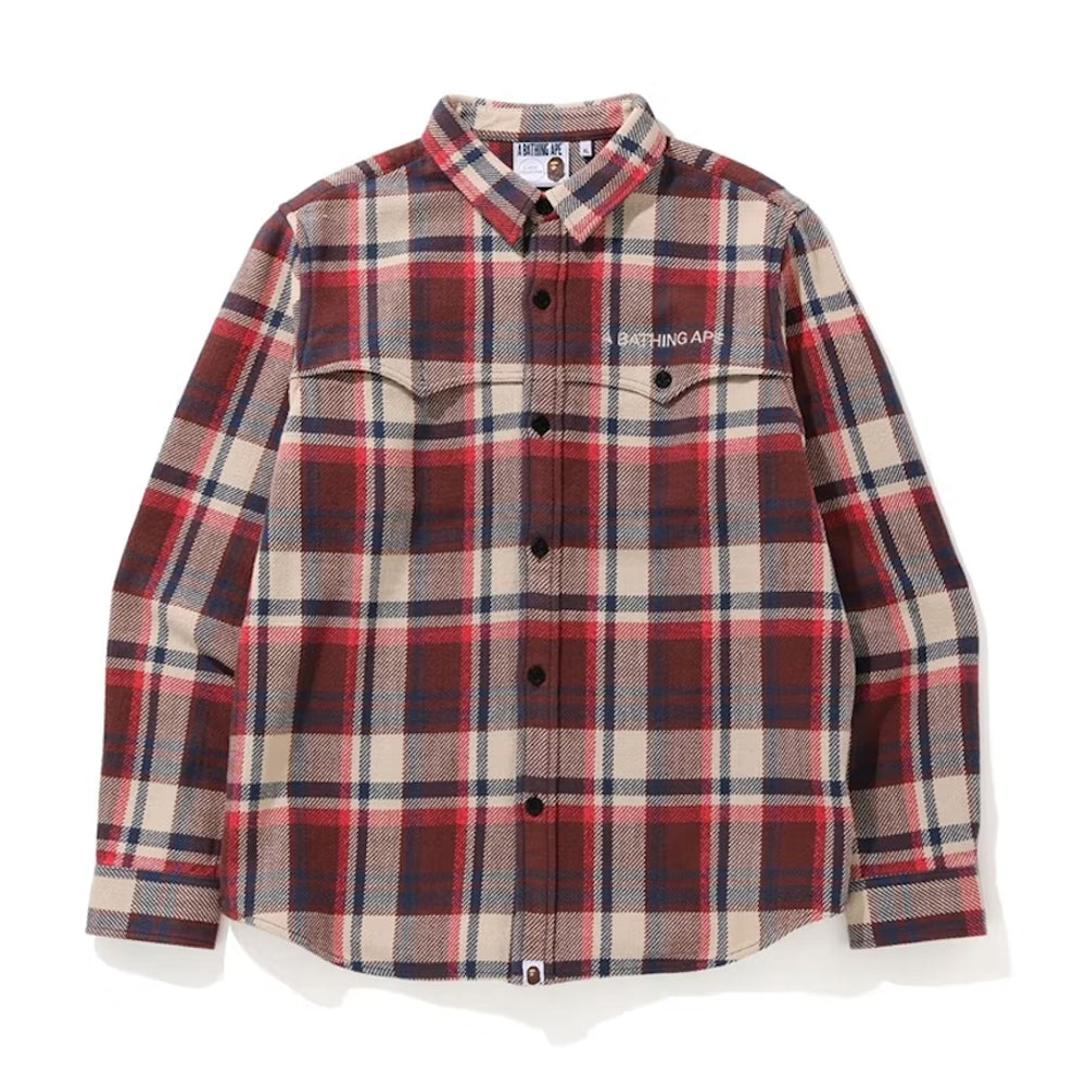 BAPE Check Flannel Shirt Red (SS20)-PLUS