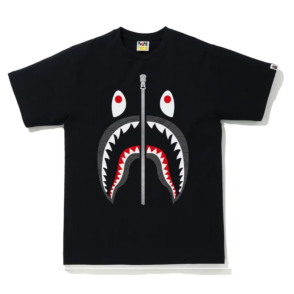 Bape Line 1st Camo Shark Tee Black/Black-PLUS