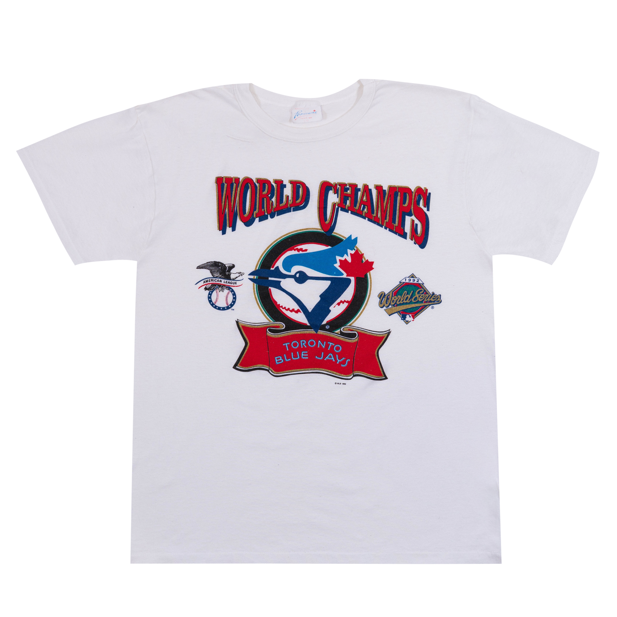 Toronto Blue Jays "World Champs" Ribbon Penmans 1992 MLB Tee White-PLUS