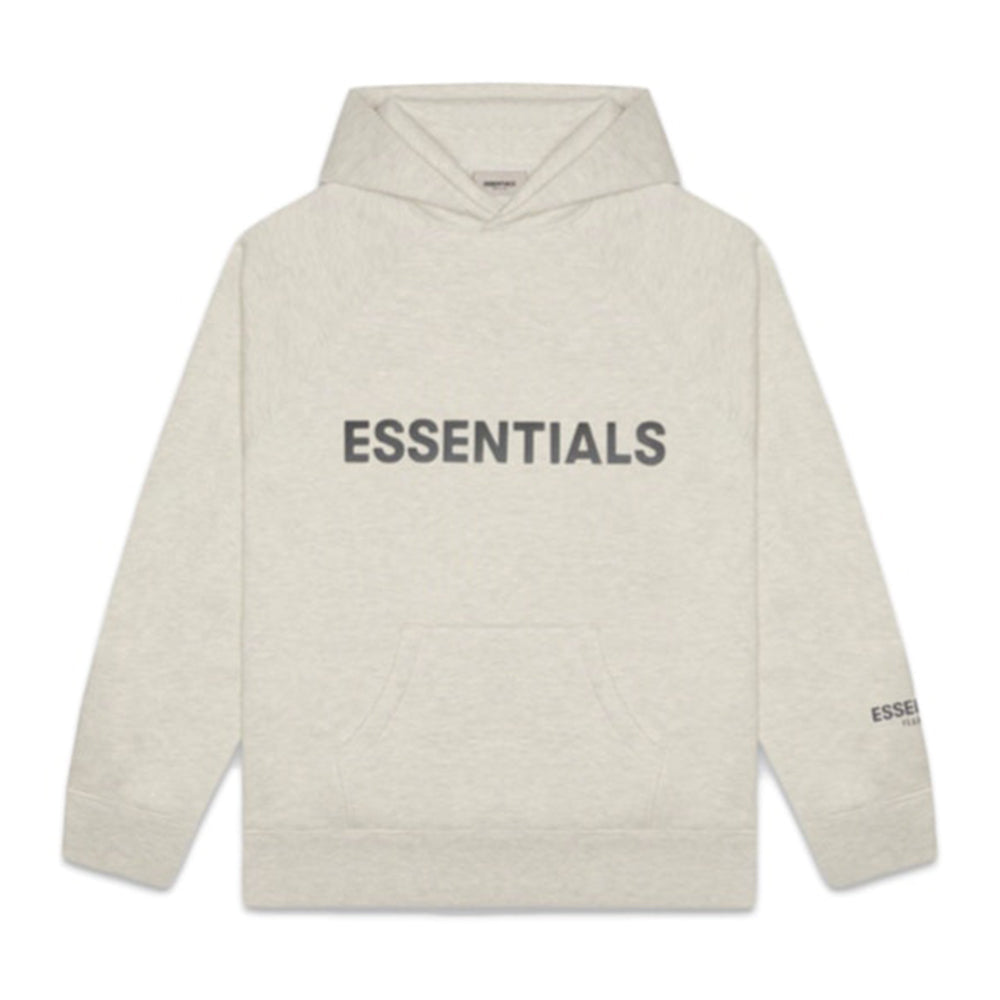 FOG ESSENTIALS 3D Silicon Applique Pullover Hoodie Oatmeal Heather-PLUS