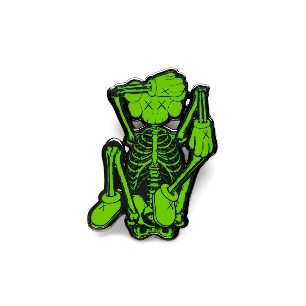 KAWS Skeleton Pin Green-PLUS