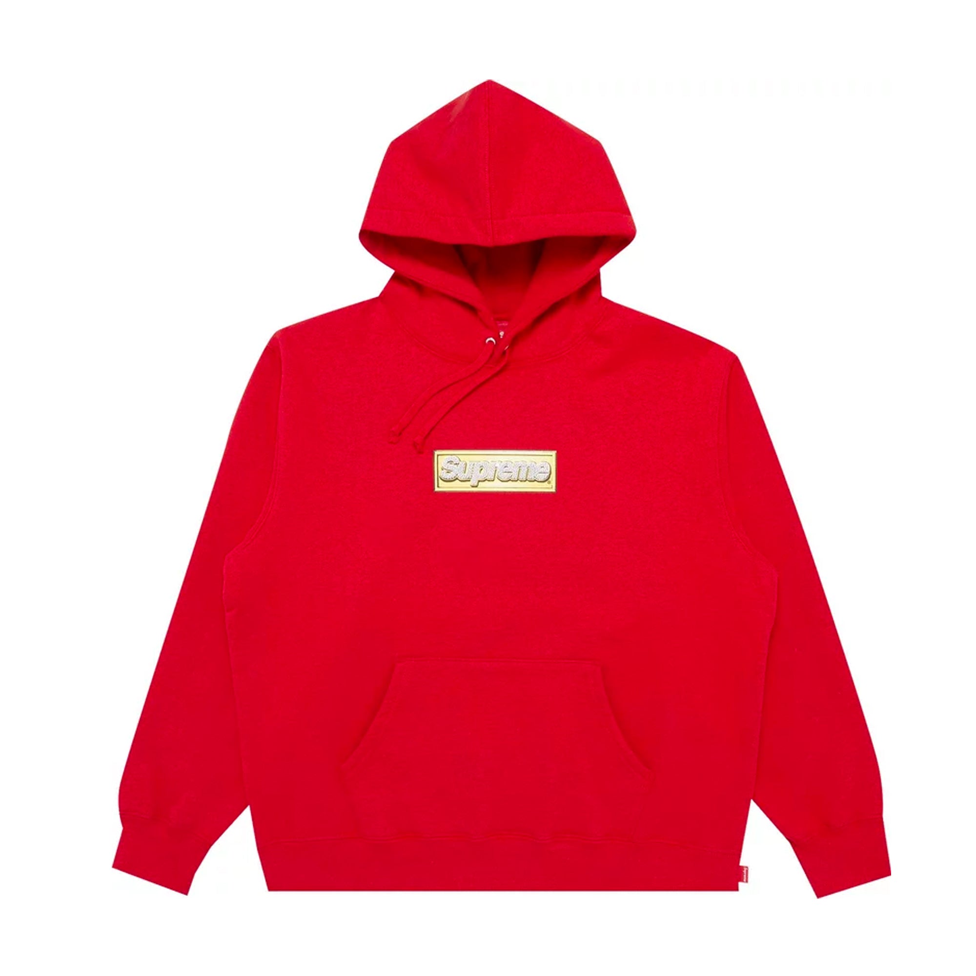 Supreme Bling Box Logo Hooded Sweatshirt Red-PLUS
