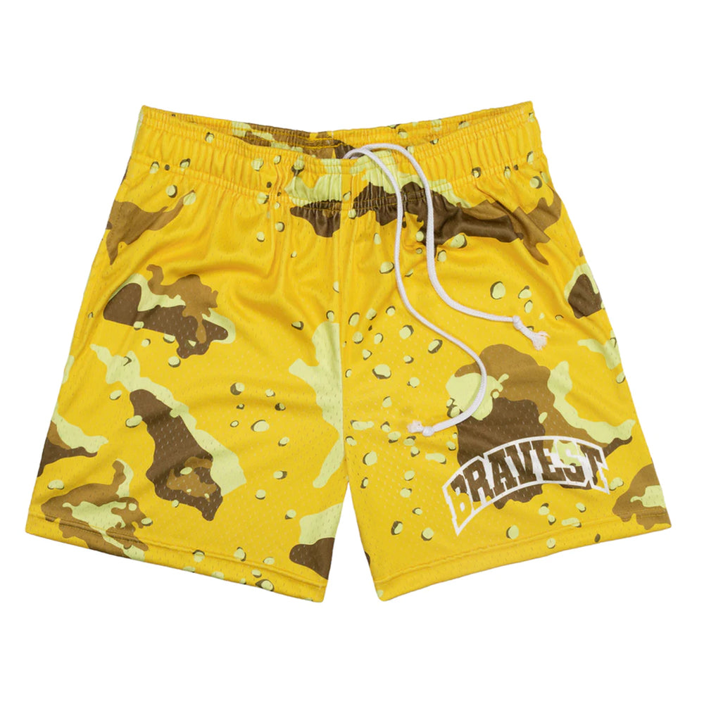 Bravest Studios Yellow Camo Mesh Shorts-PLUS