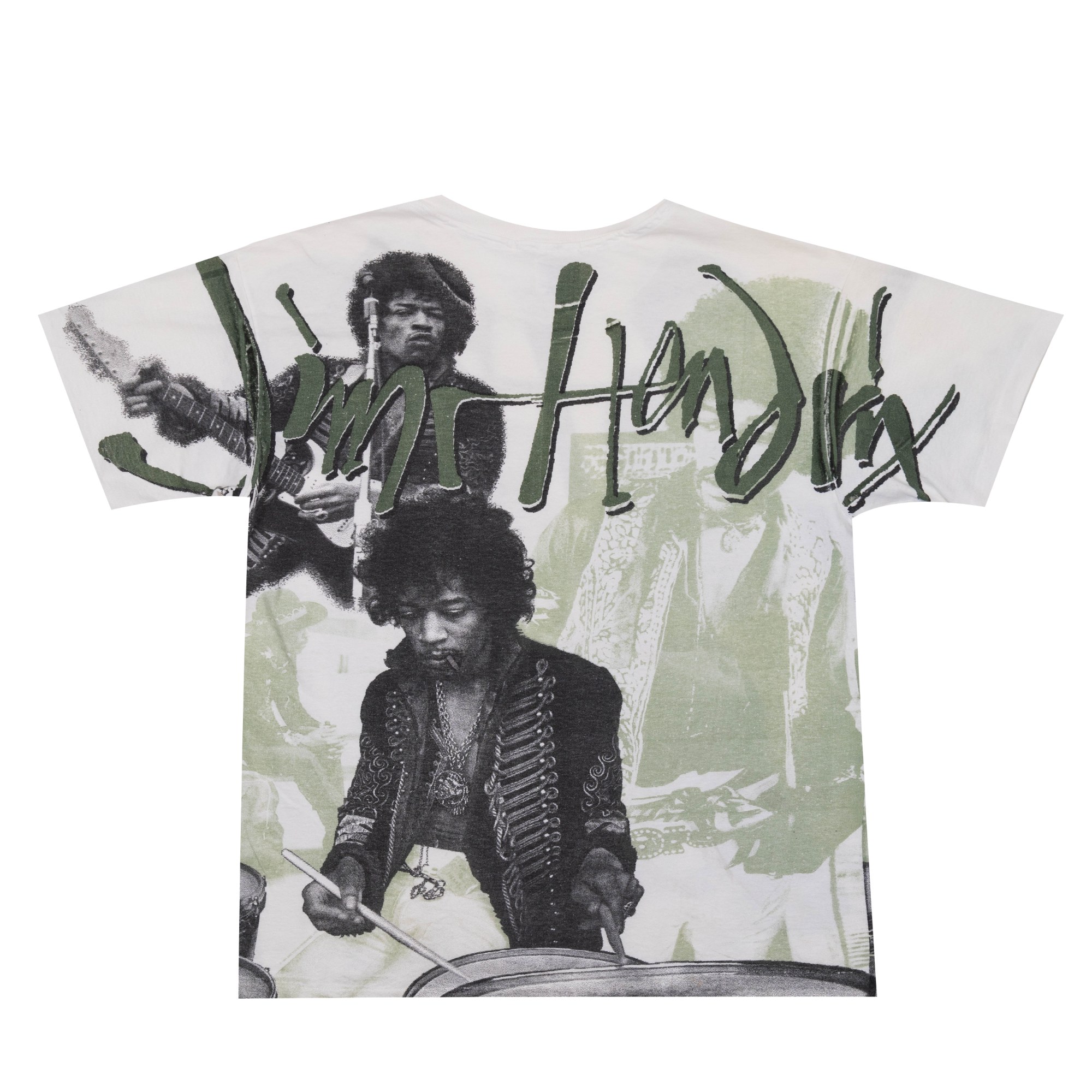 Jimi Hendrix All Over Print 90s Tee White-PLUS