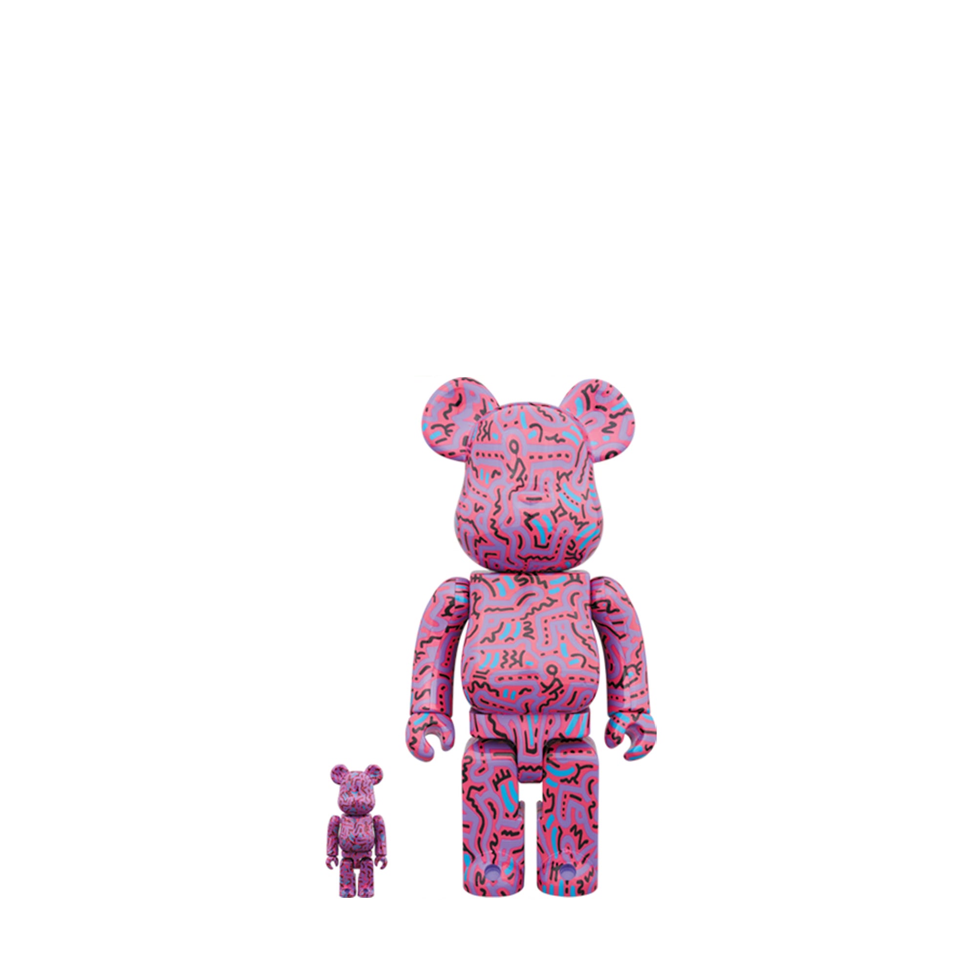 Bearbrick Keith Haring 2 100% & 400% Set Purple-PLUS