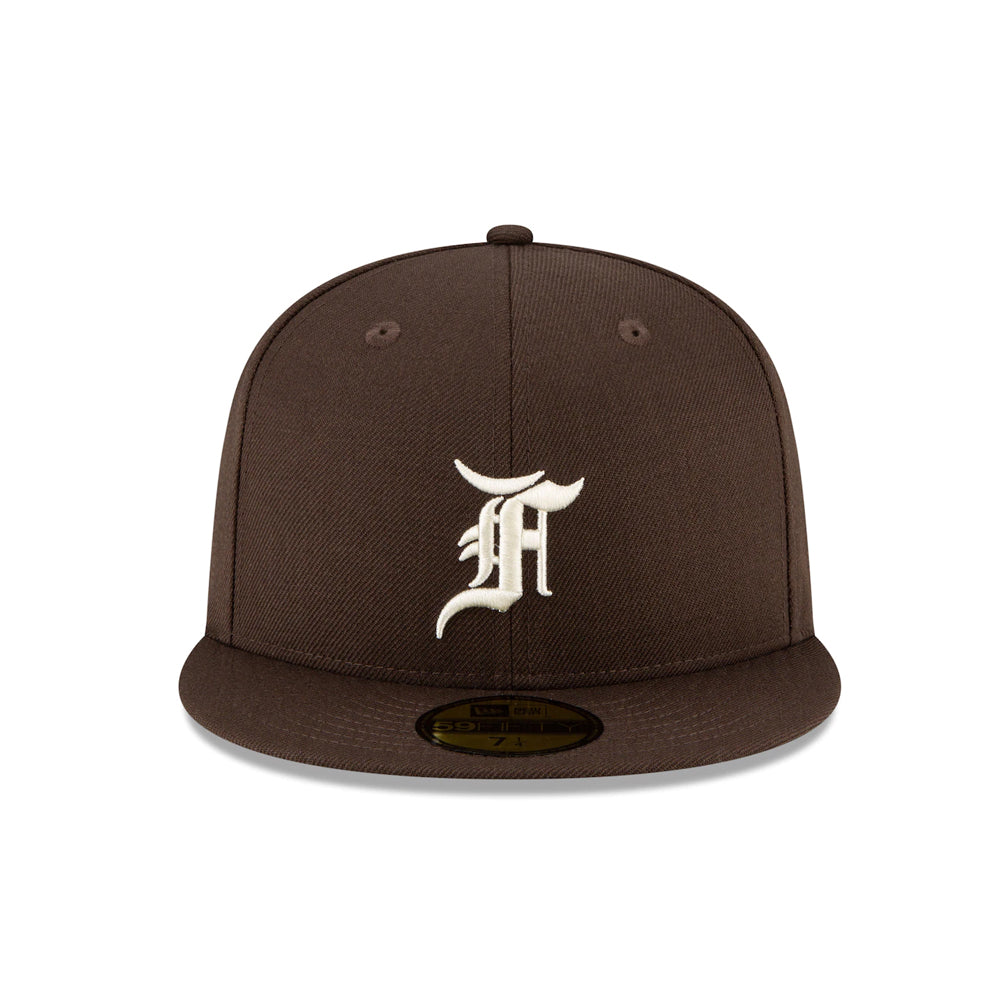 Fear of God Essentials New Era Fitted Cap (FW20) Brown/White-PLUS