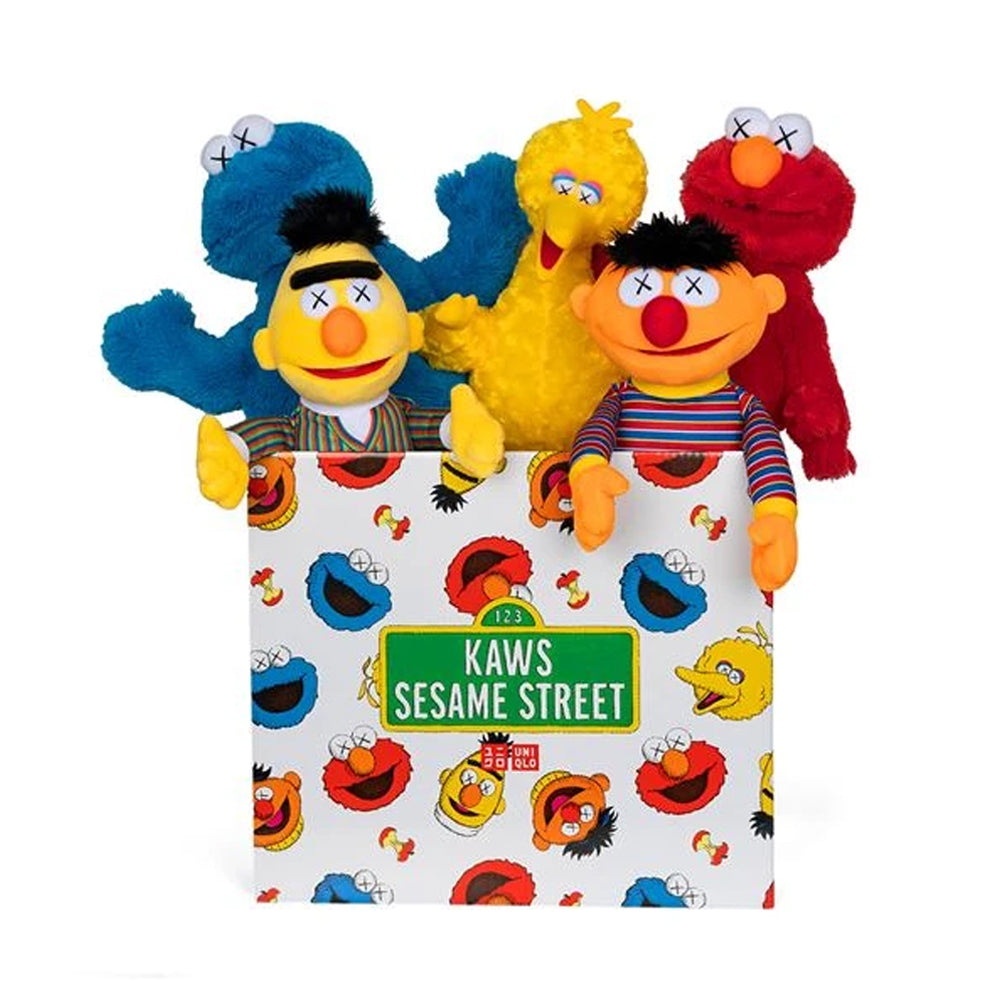 KAWS x Uniqlo Sesame Street Plush Toy Complete Box Set - Multi-PLUS