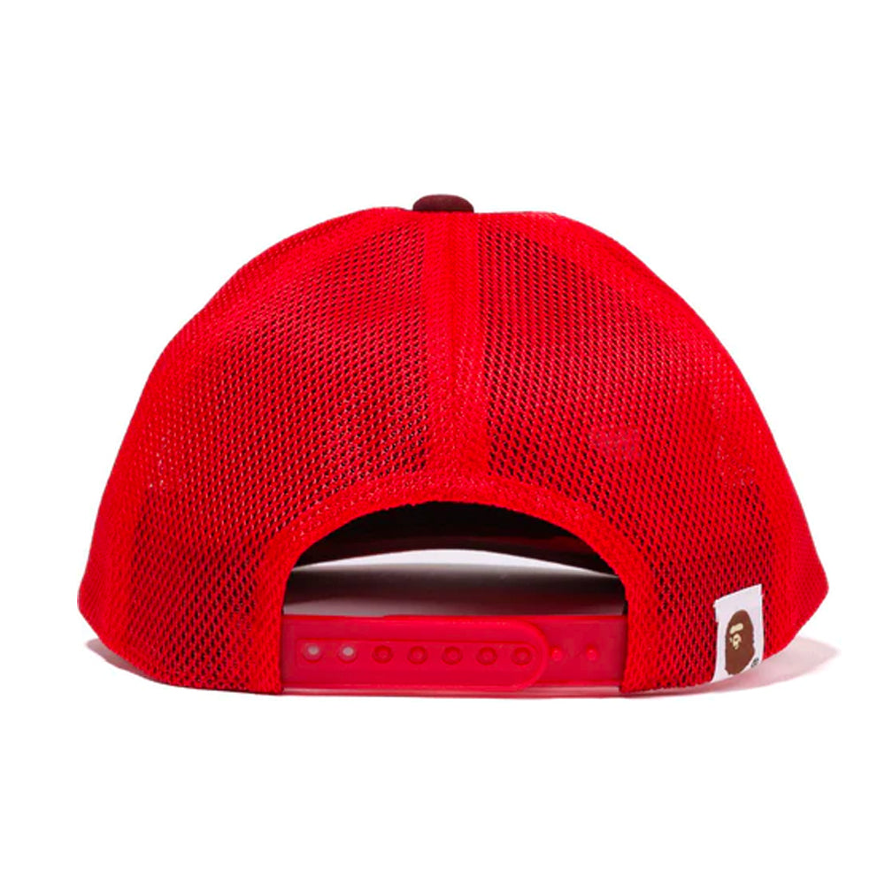 Bape Color Camo NYC Logo Mesh Cap Red (FW22)-PLUS