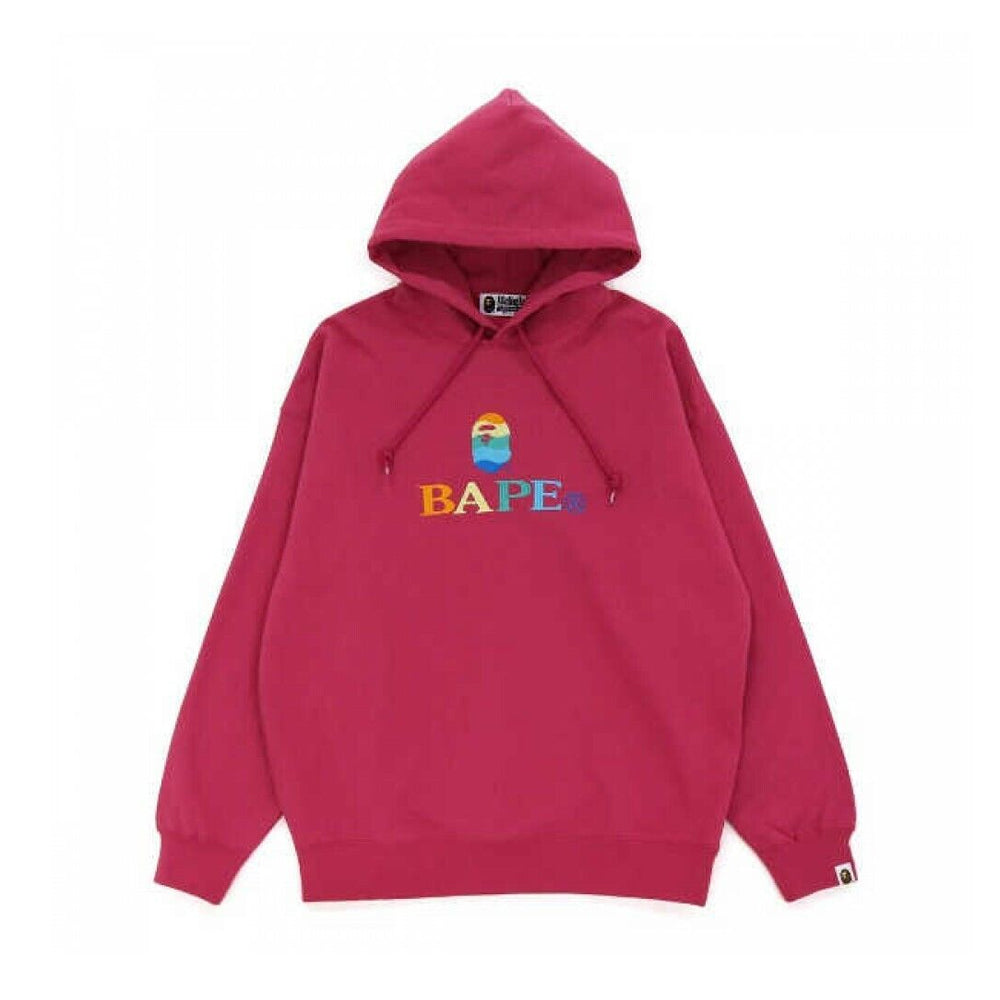 Bape Embroidery Oversized Pullover Hoodie Pink (Ladies)-PLUS