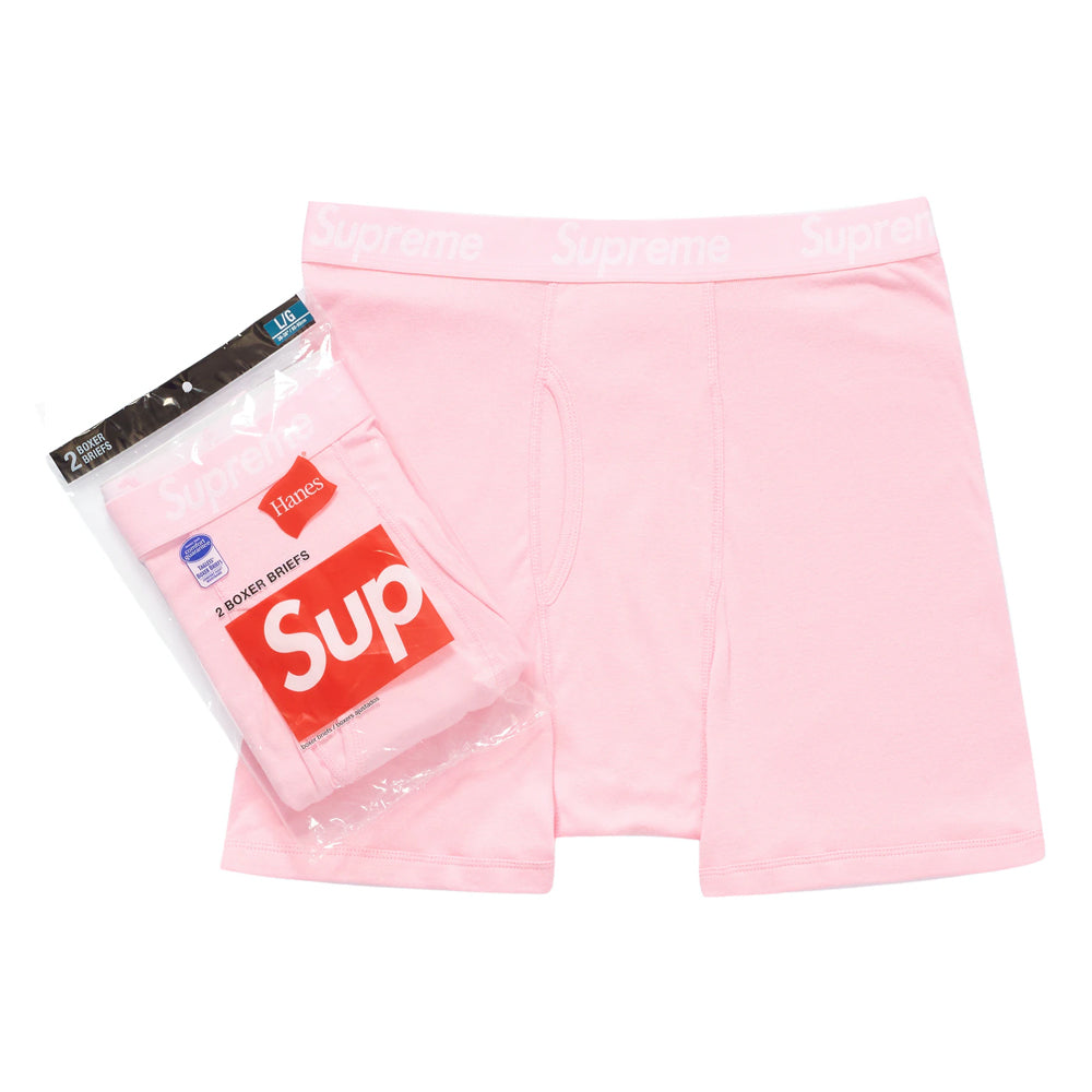Supreme Hanes Boxer Briefs (2 Pack) Pink-PLUS