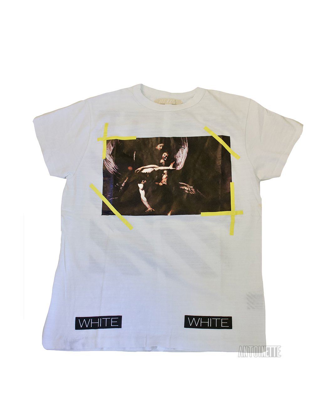 Off-White Diagonal Yellow Caravaggio T-Shirt-PLUS