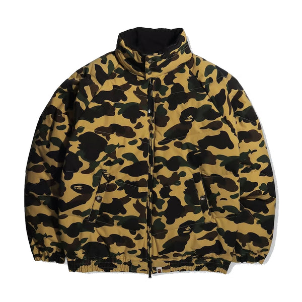 Bape 1st Camo Loose Fit Down Jacket Yellow