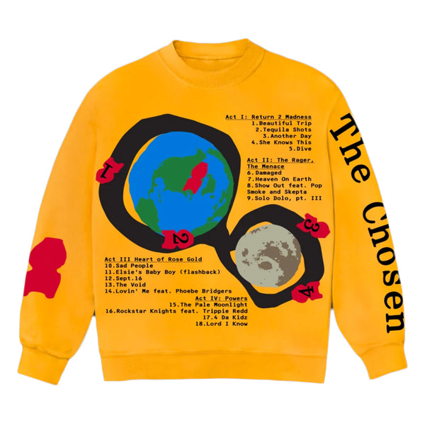 Kid Cudi CPFM For MOTM III Beautiful Trip Crewneck Yellow | PLUS