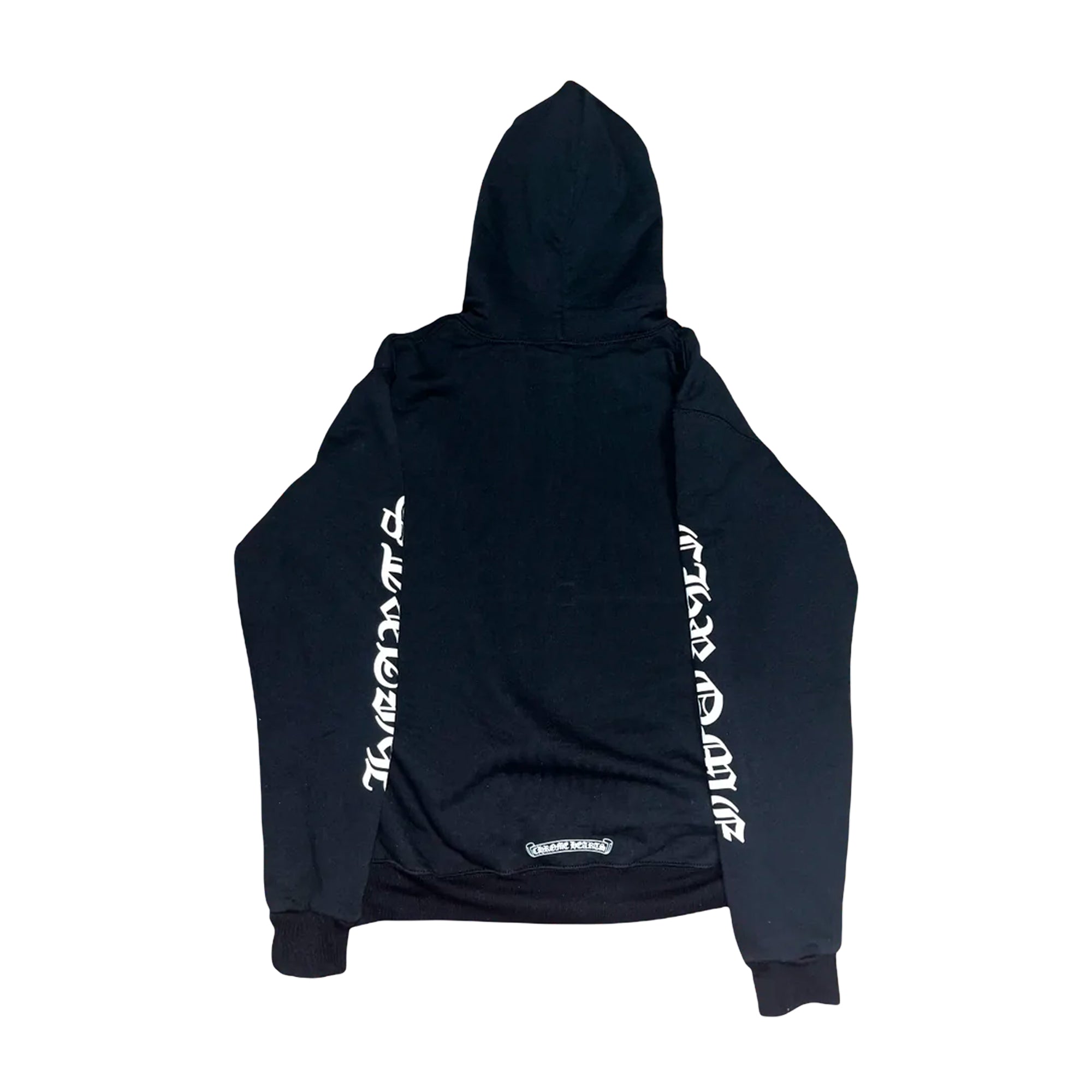 Chrome Hearts Vertical Logo Thermal Lined Zip Hoodie Black/White-PLUS