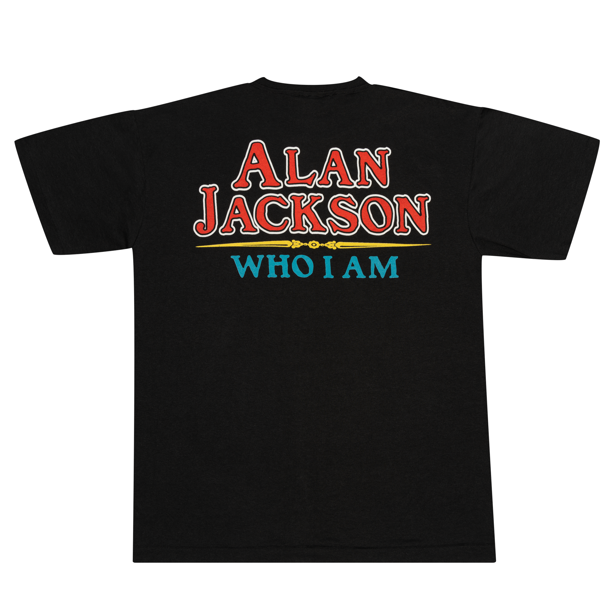 Alan Jackson Who I Am Face Graphic 1994 Music Tee Black-PLUS