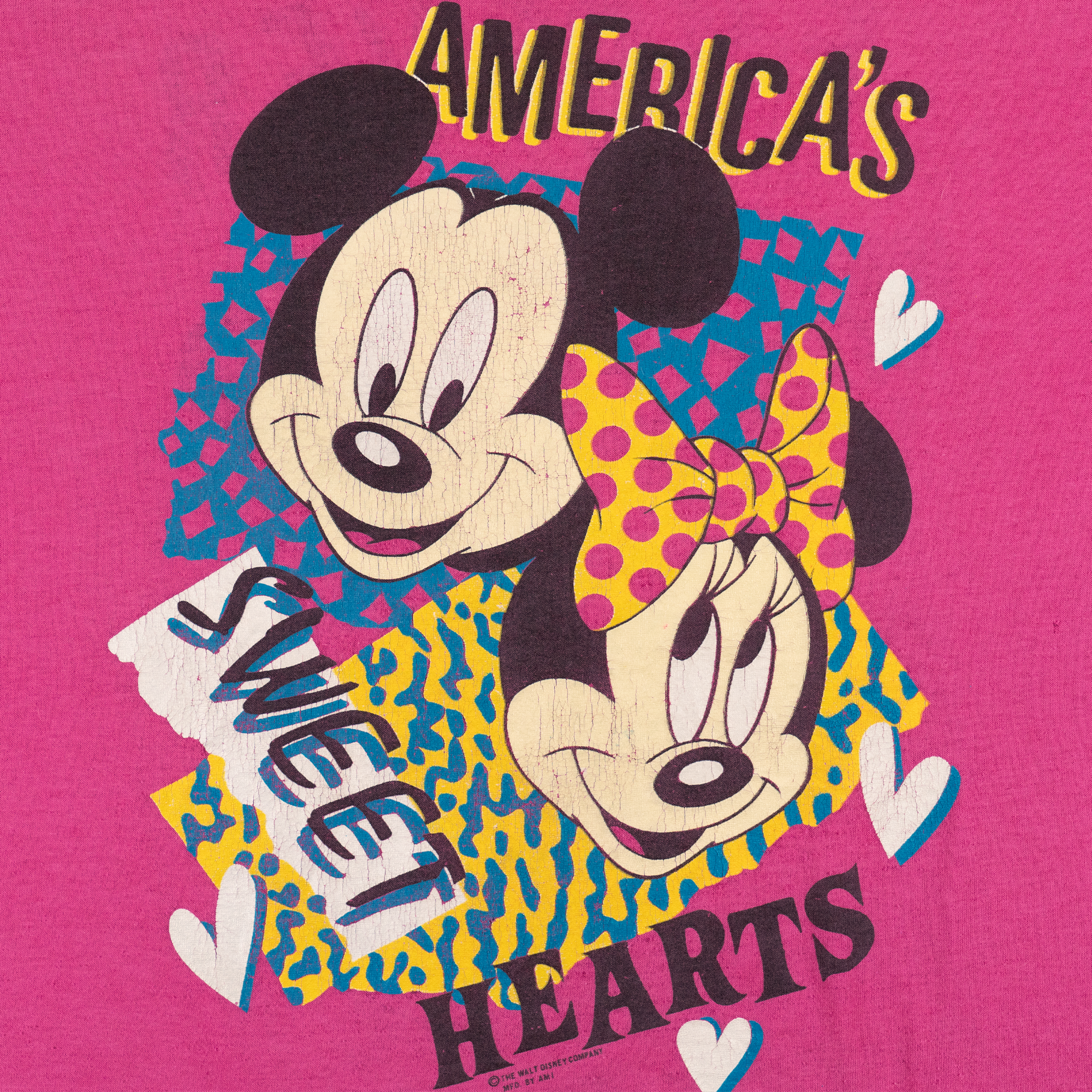 Mickey & Minnie Mouse America's Sweet Hearts Tee Pink-PLUS