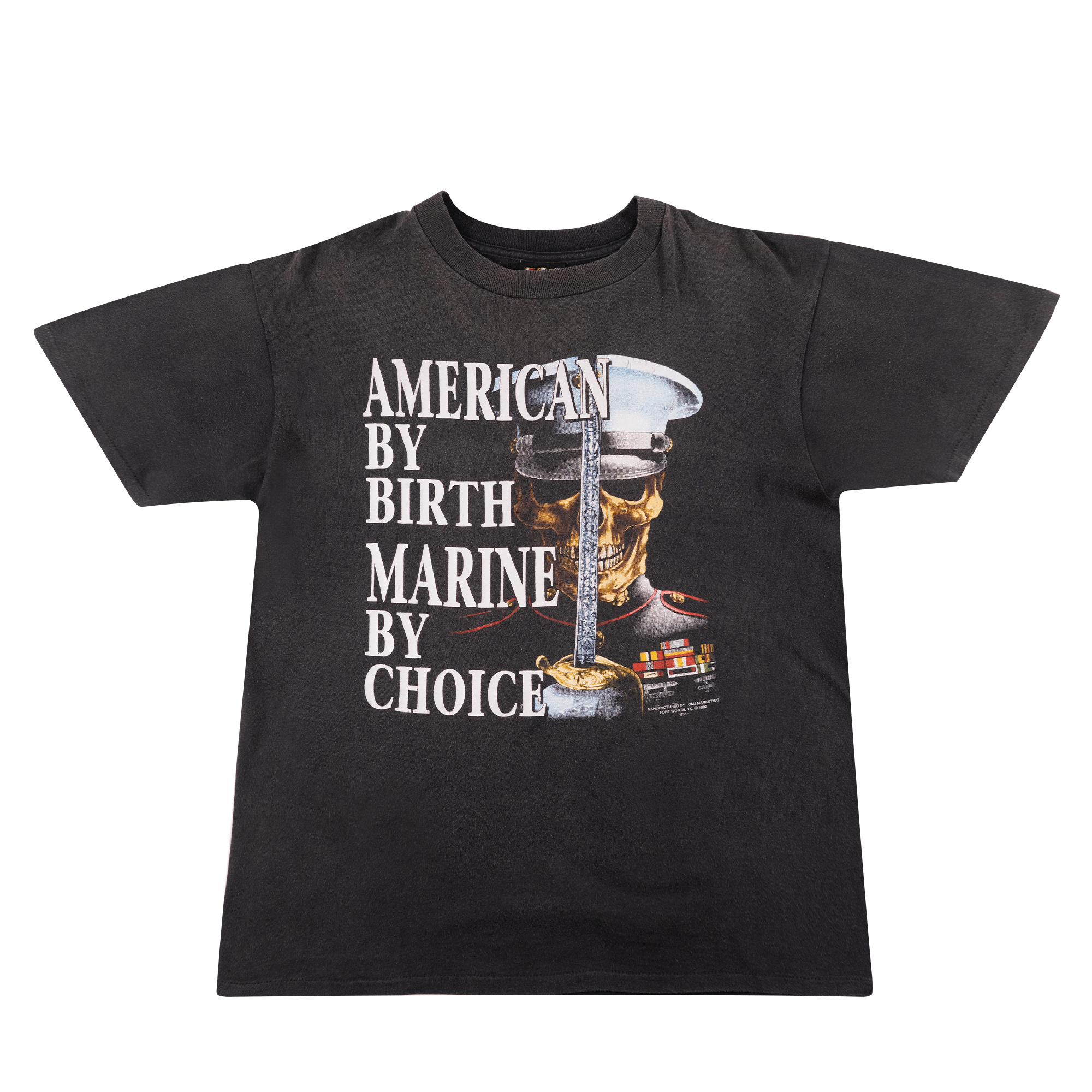 1992 American By Birth 3D Emblem Tee Black-PLUS