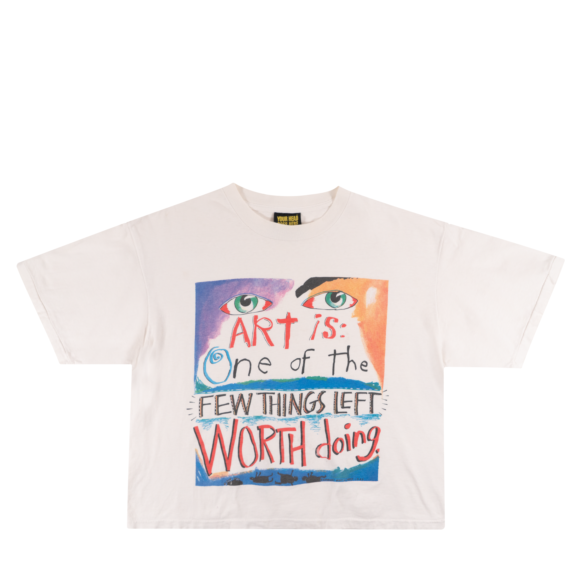 What Is Art? 1989 Cropped Tee White-PLUS