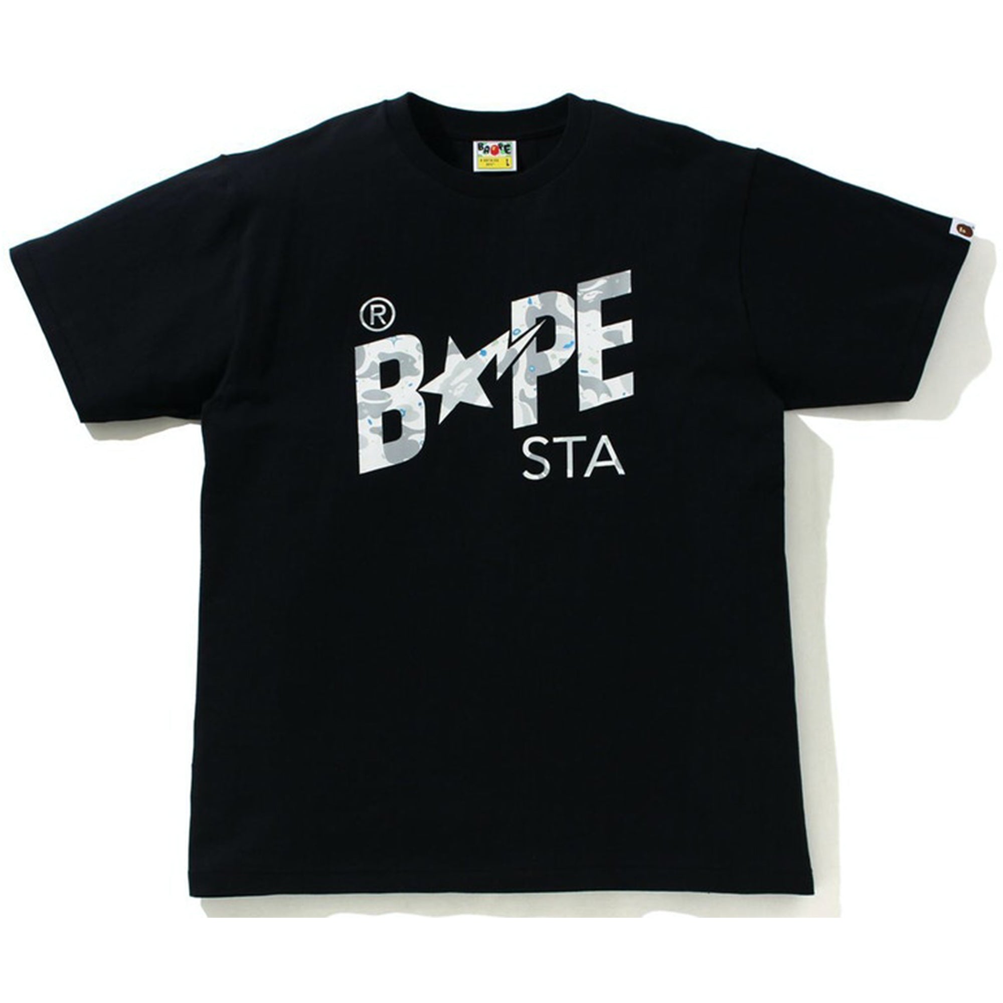 BAPE Space Camo Bape Sta Logo Tee Black-PLUS