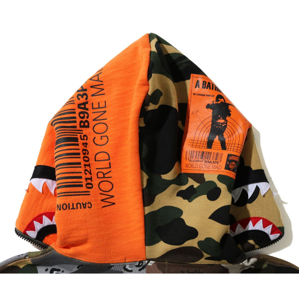 BAPE Crazy Camo Mad Shark Relaxed Full Zip Hoodie Multi-PLUS