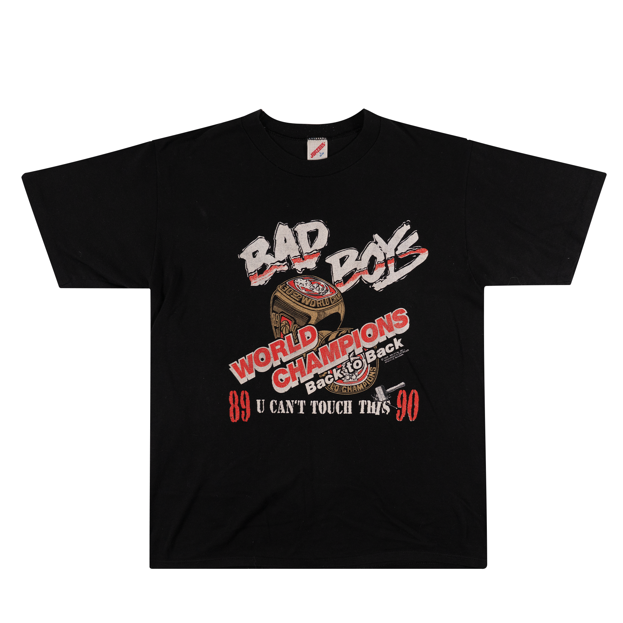 Detroit Pistons Bad Boys "Back2Back" Champs 1990 NBA Tee Black-PLUS