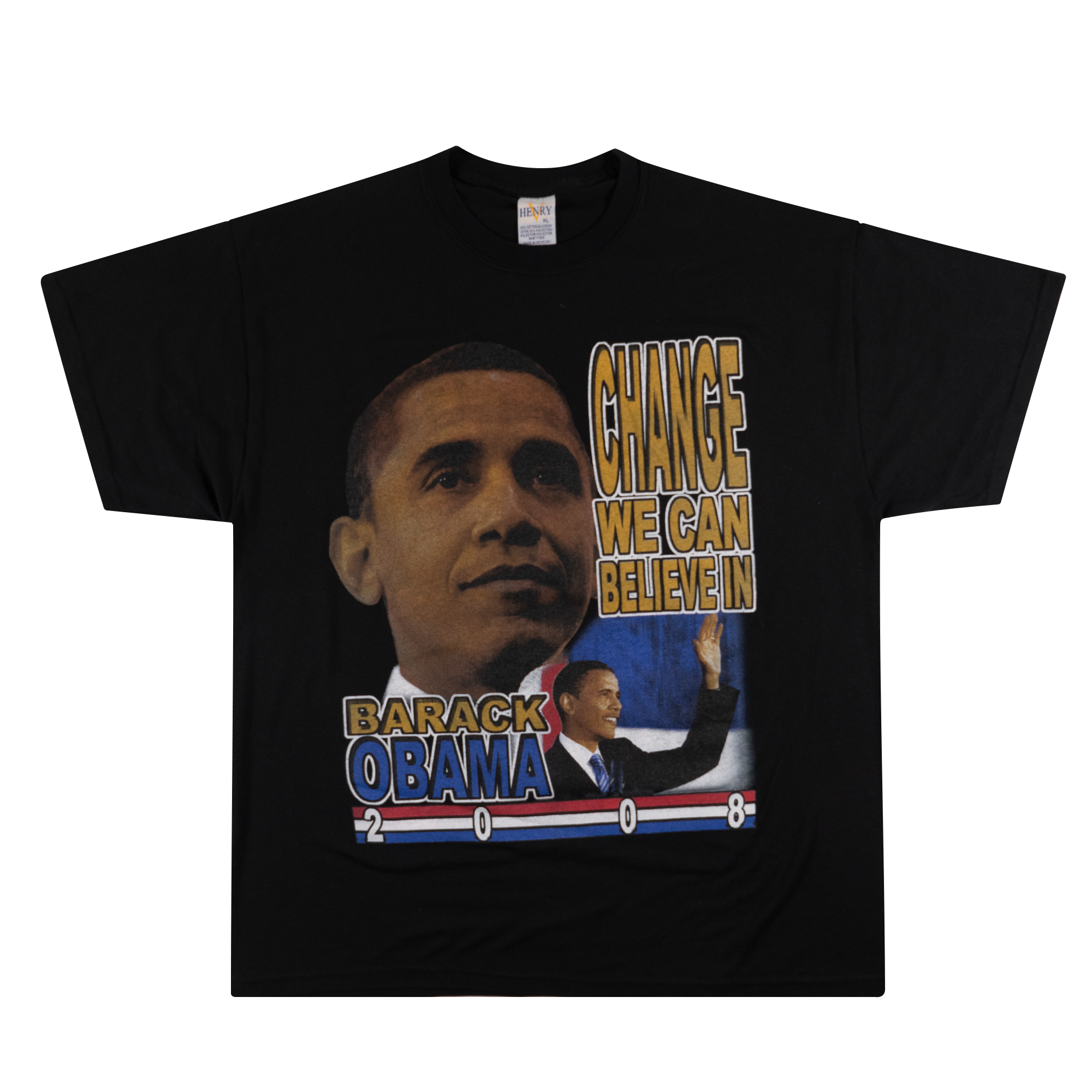 Barack Obama "Change We Can Believe In" 2008 Tee Black-PLUS