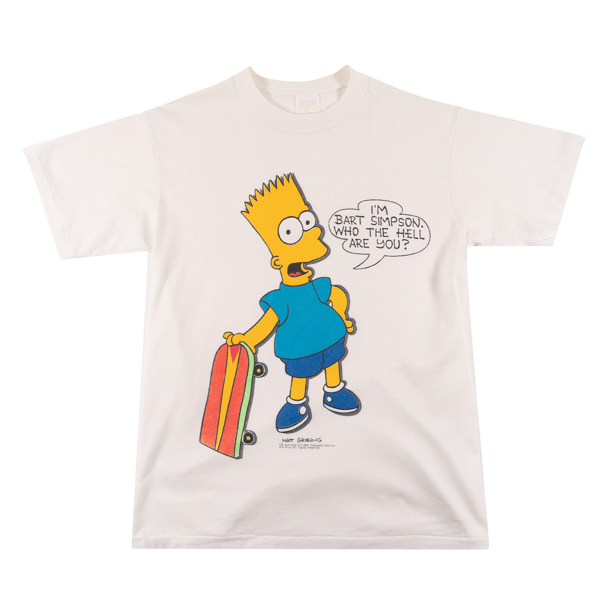 Im Bart Simpson Who The Hell Are You 1990 Tee White-PLUS