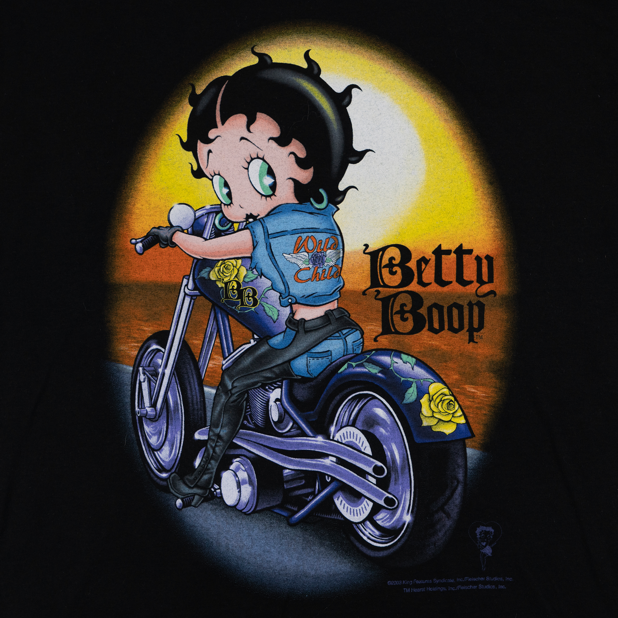 Betty Boop Wild Child Biker Tee Black-PLUS