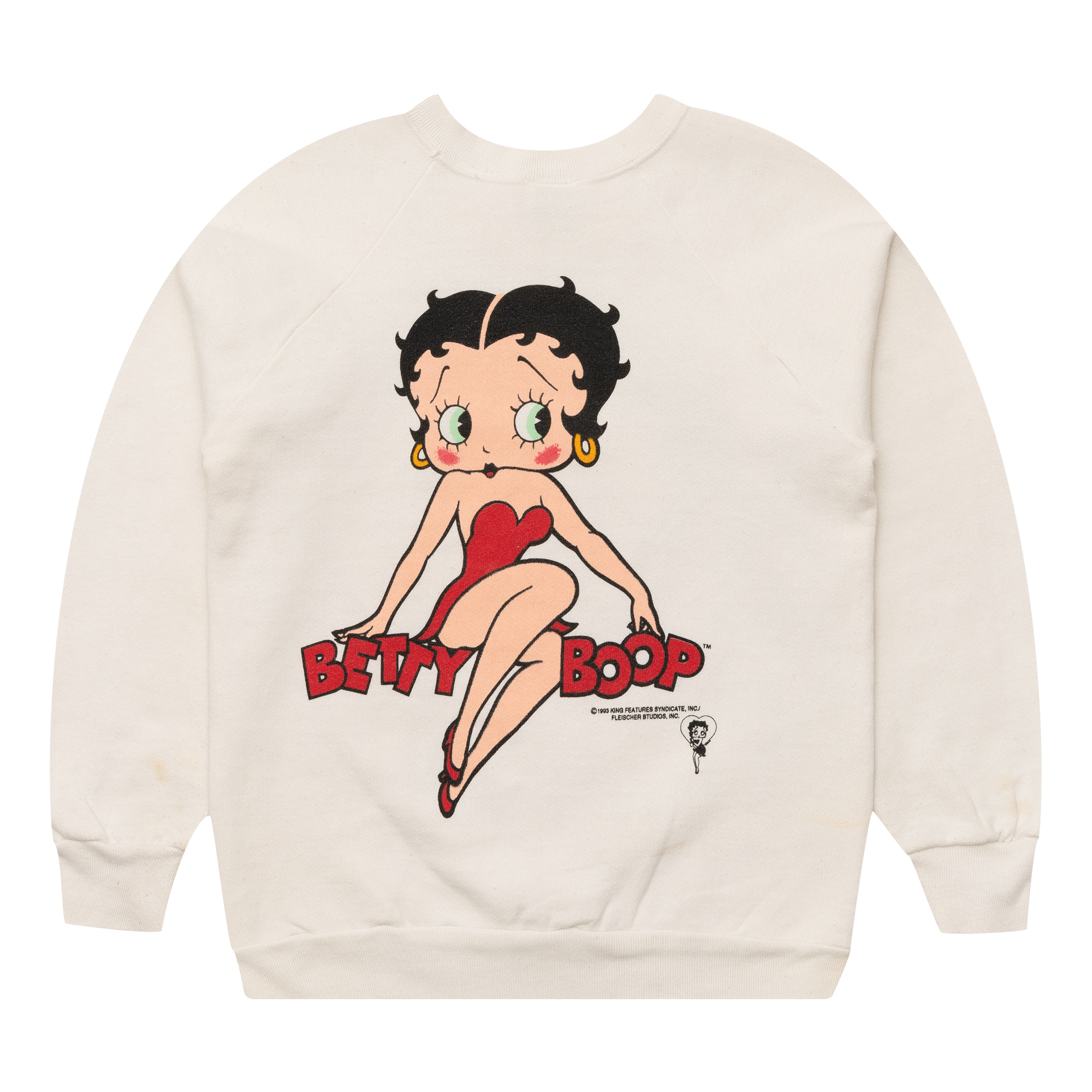 Betty Boop AOP 1993 Raglan Crewneck White-PLUS