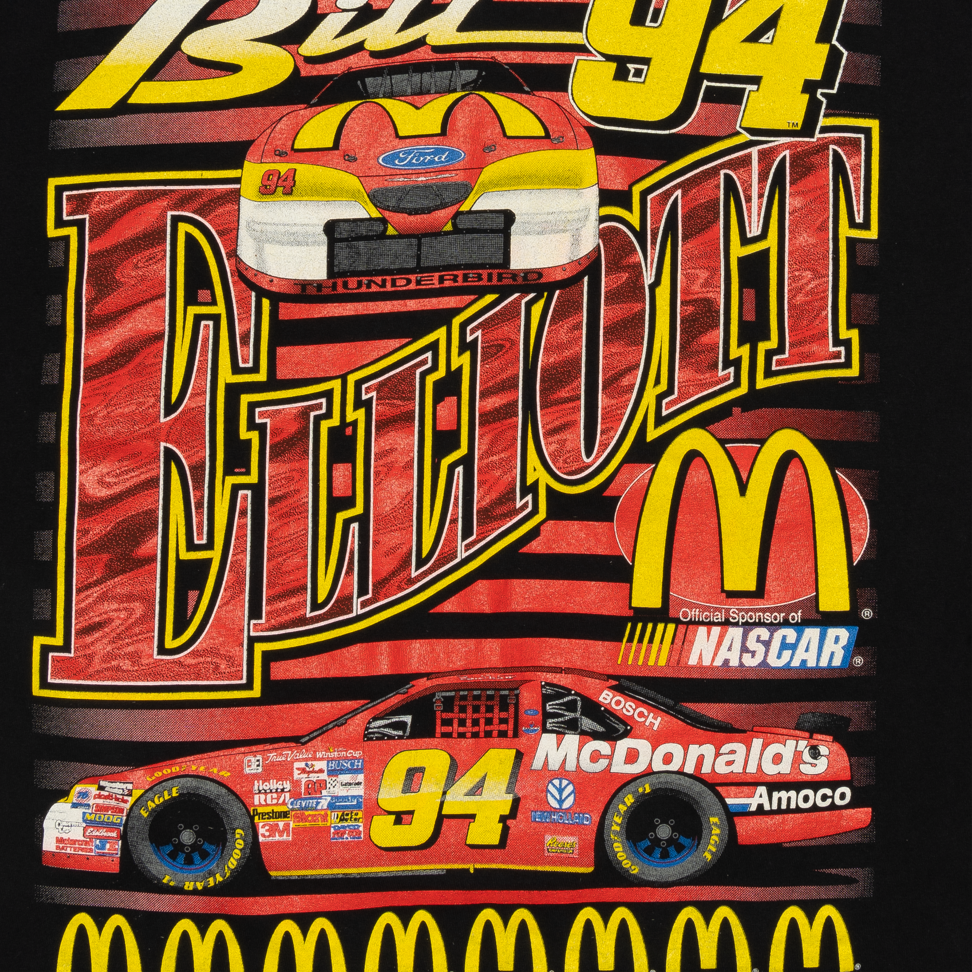 Bill Elliot McDonalds Double Sided 1997 Racing Tee Black-PLUS