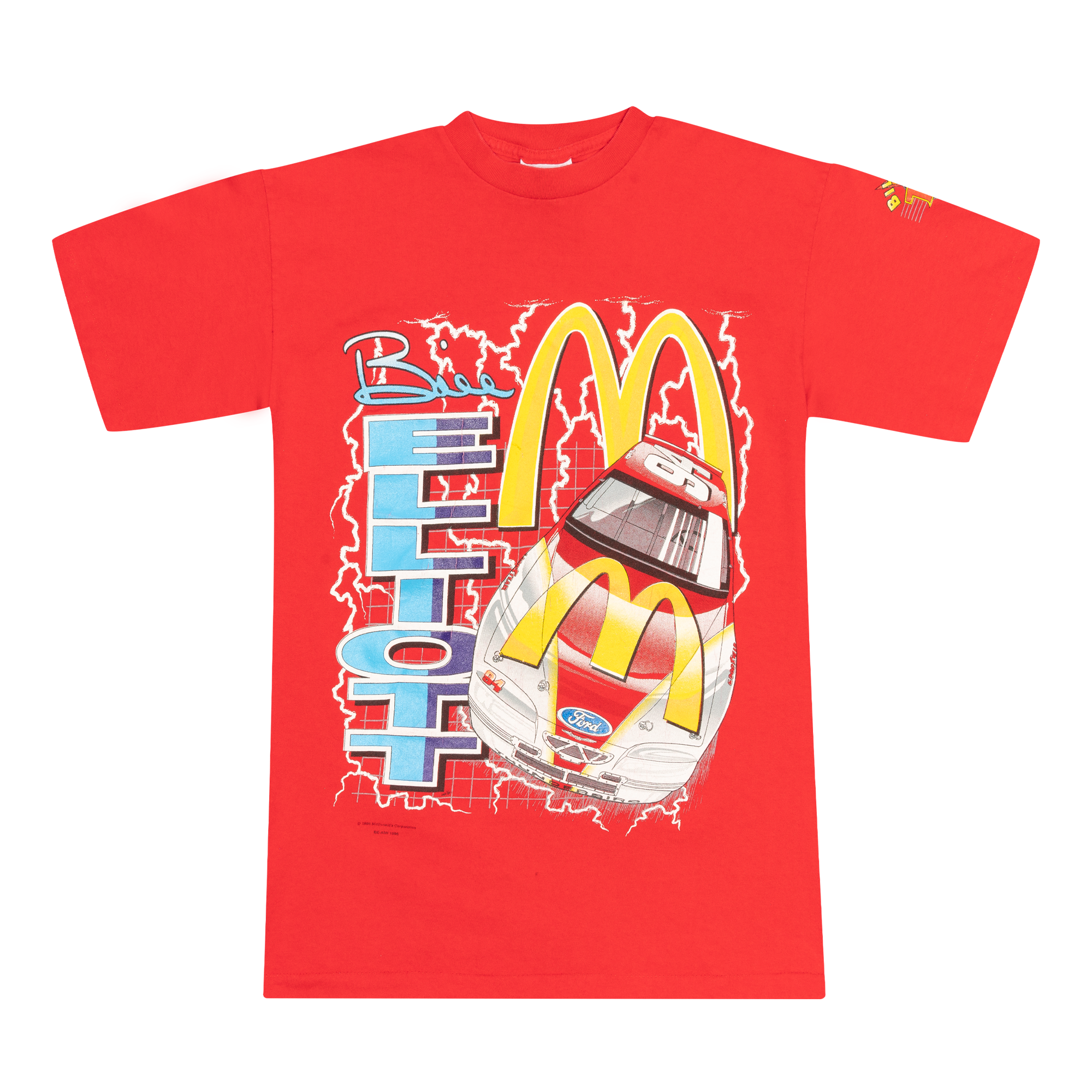 Bill Elliot Powered By The Best 1996 McDonalds Racing Tee Red-PLUS