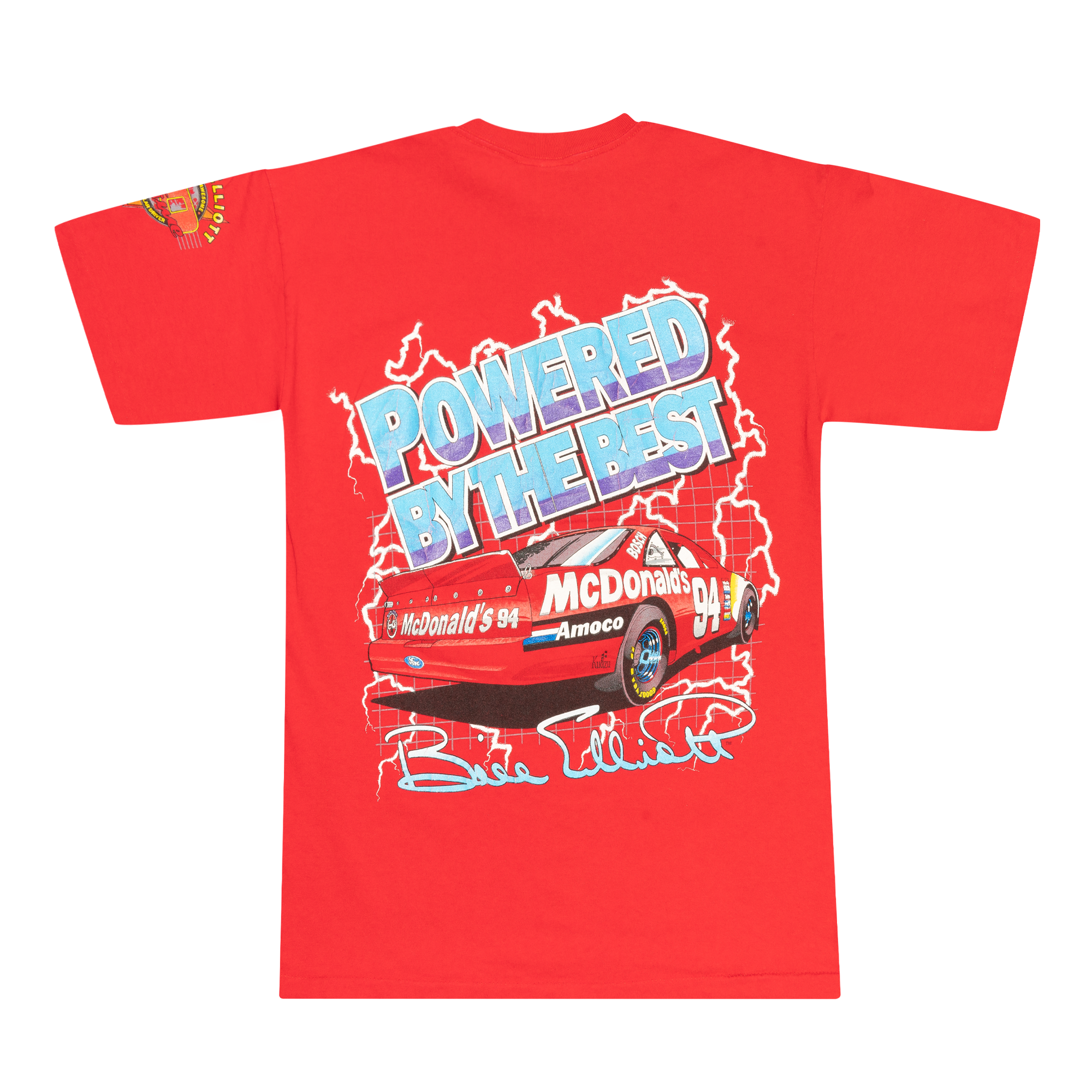 Bill Elliot Powered By The Best 1996 McDonalds Racing Tee Red-PLUS