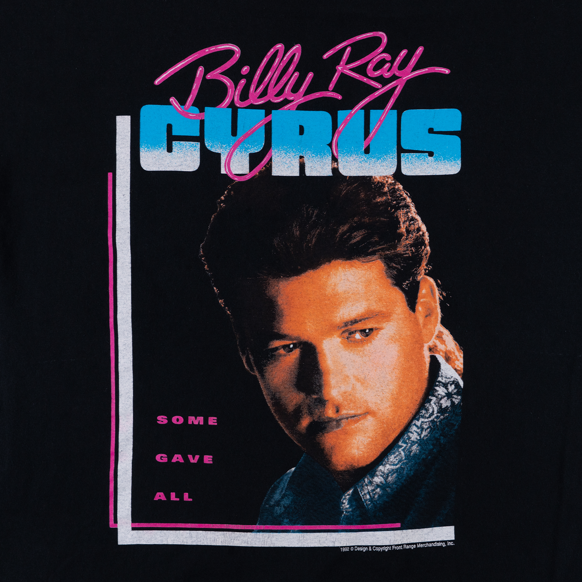 Billy Ray Cyrus Achy Breaky Heart Tour 1992 Tee Black-PLUS