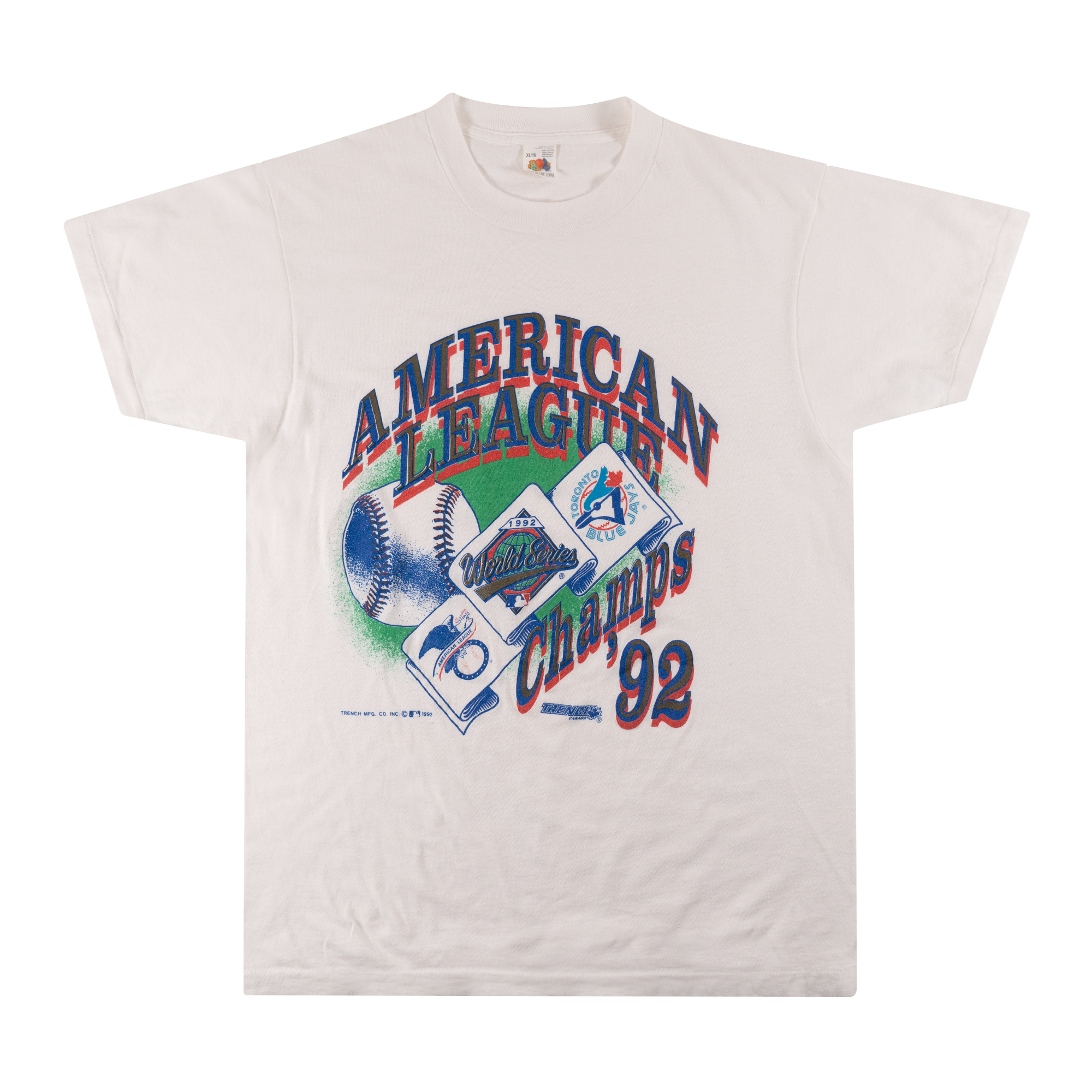 Toronto Blue Jays American League Champions 1992 MLB Tee White-PLUS