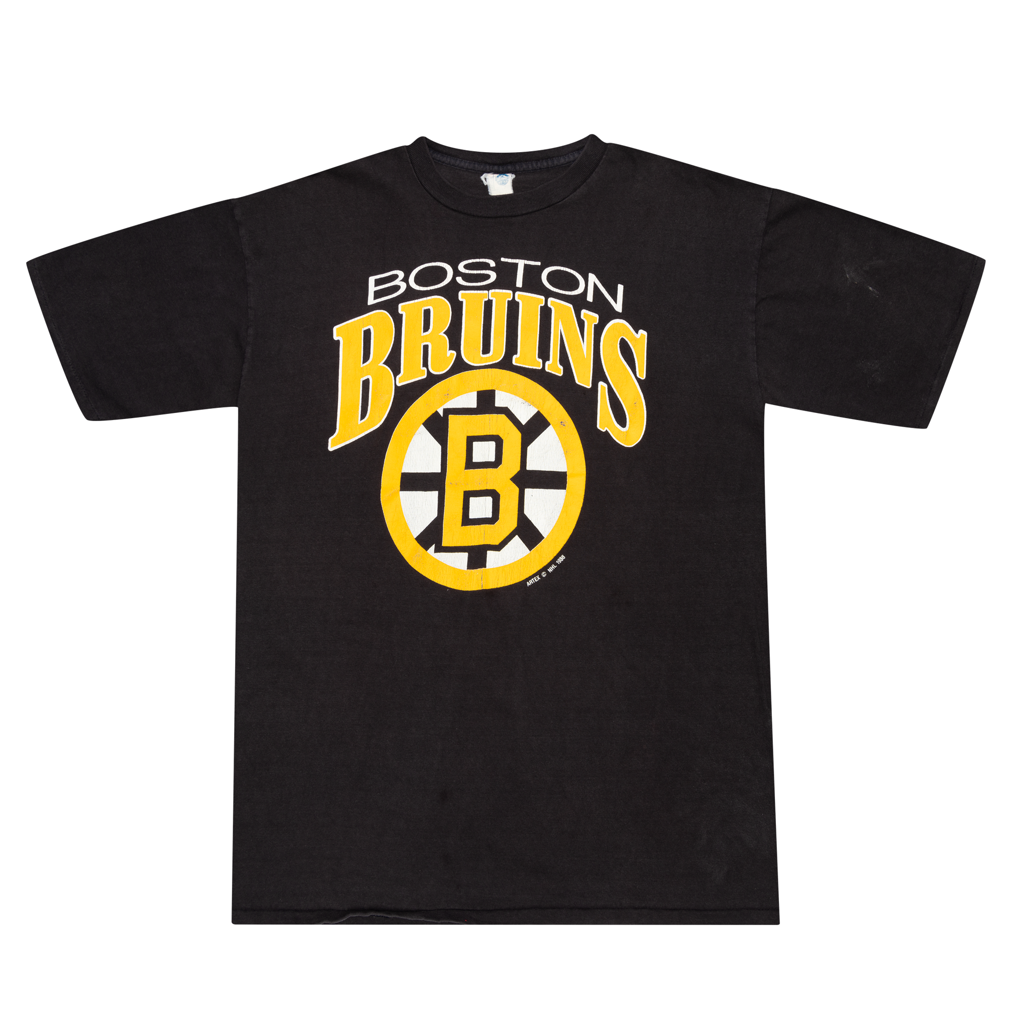 Boston Bruins Artex Logo Spellout 1988 NHL Tee Black-PLUS