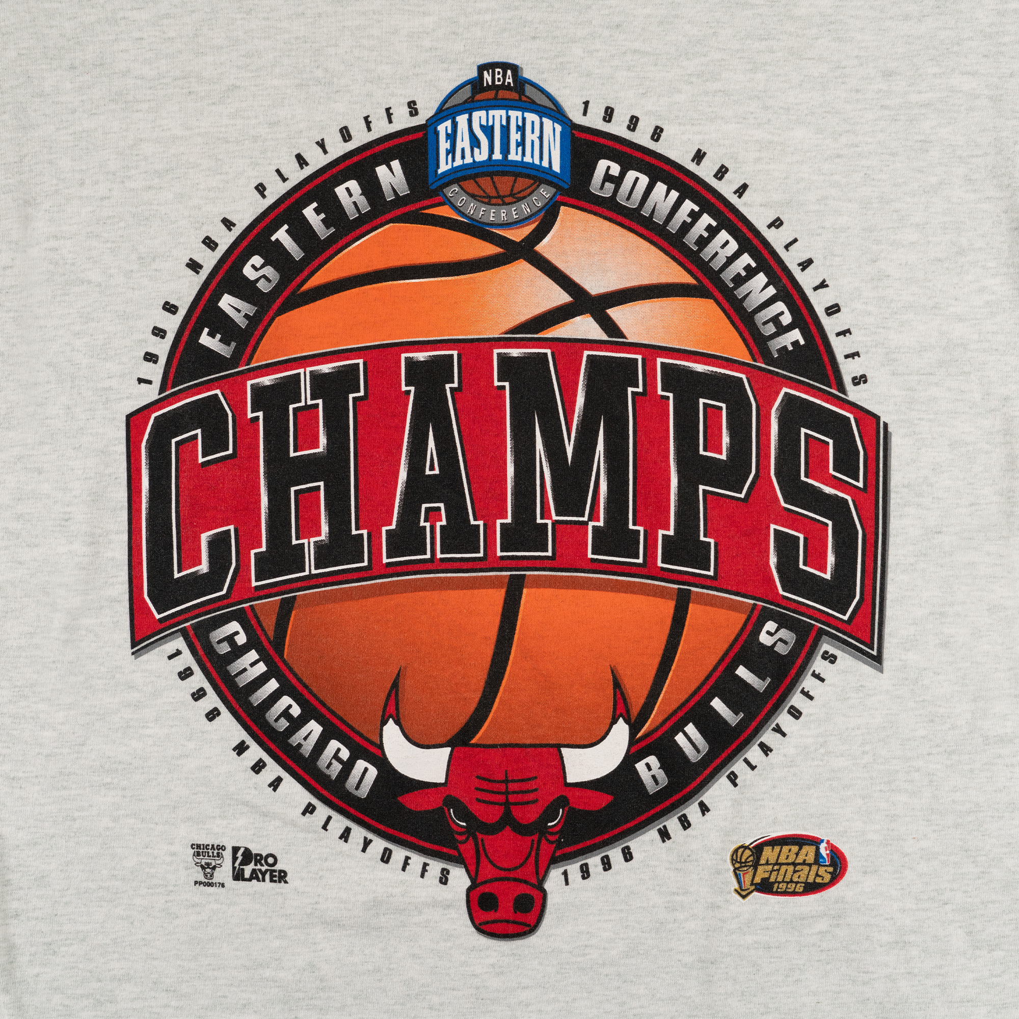 Chicago Bulls 1996 Eastern Conference Champs Salem Tee Grey-PLUS
