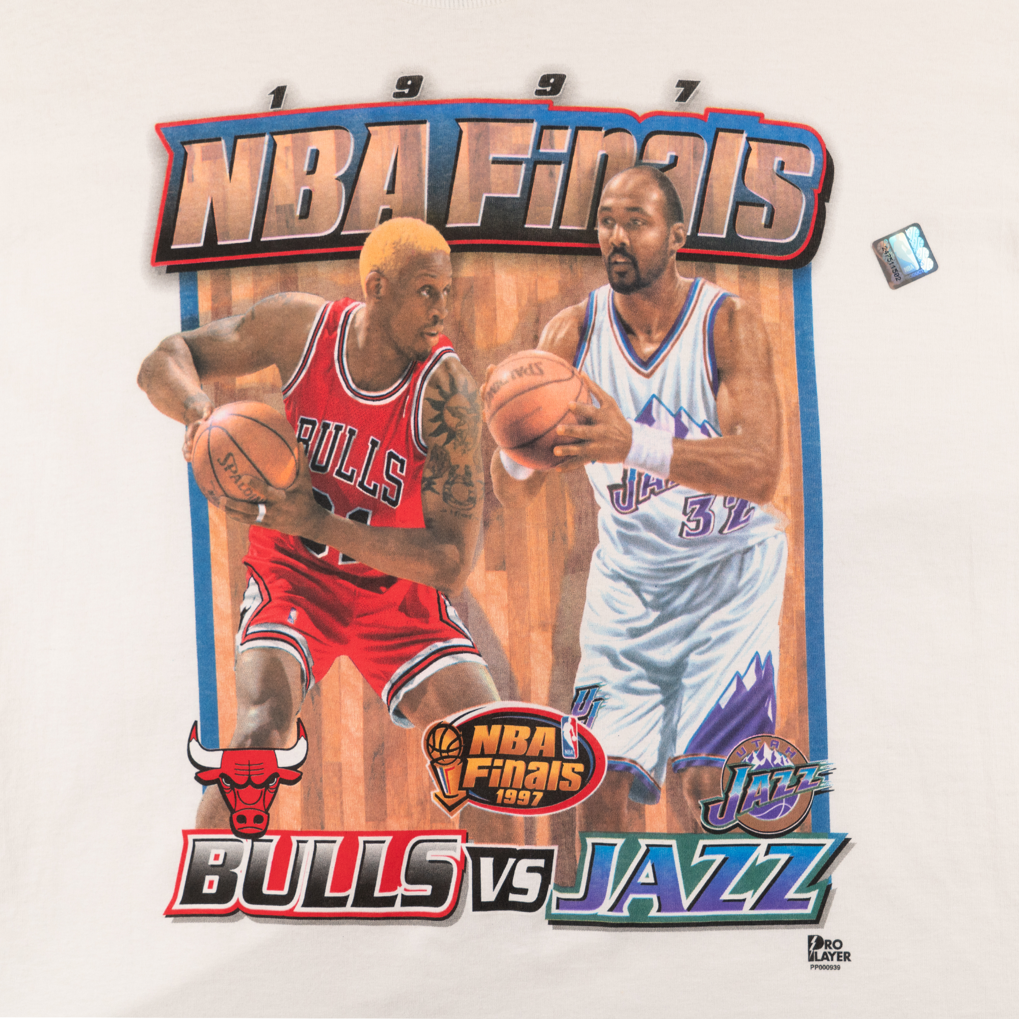 Dennis Rodman 1997 NBA Finals Bulls vs. Jazz Tee White-PLUS