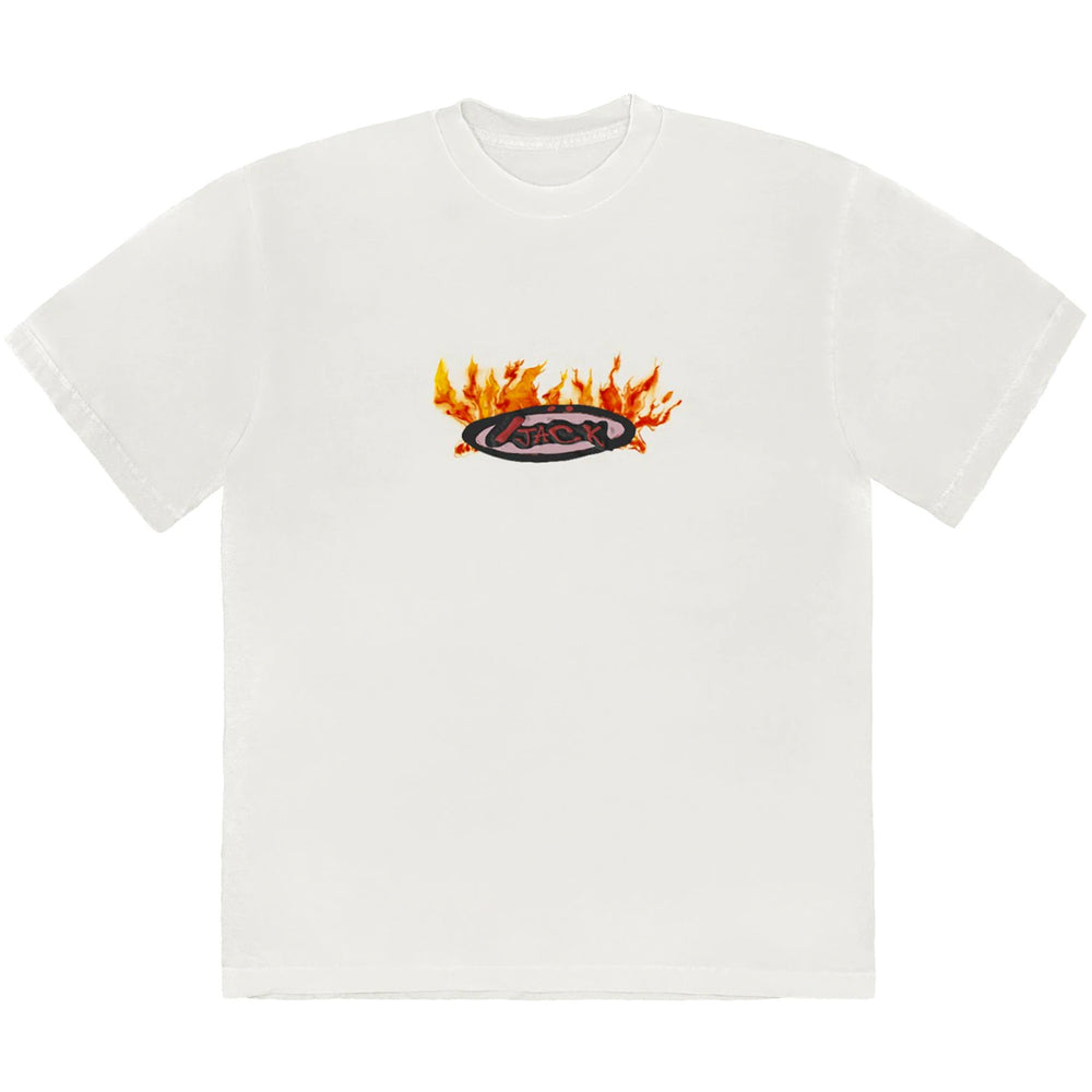 Travis Scott Cactus Jack Flame T-Shirt White-PLUS